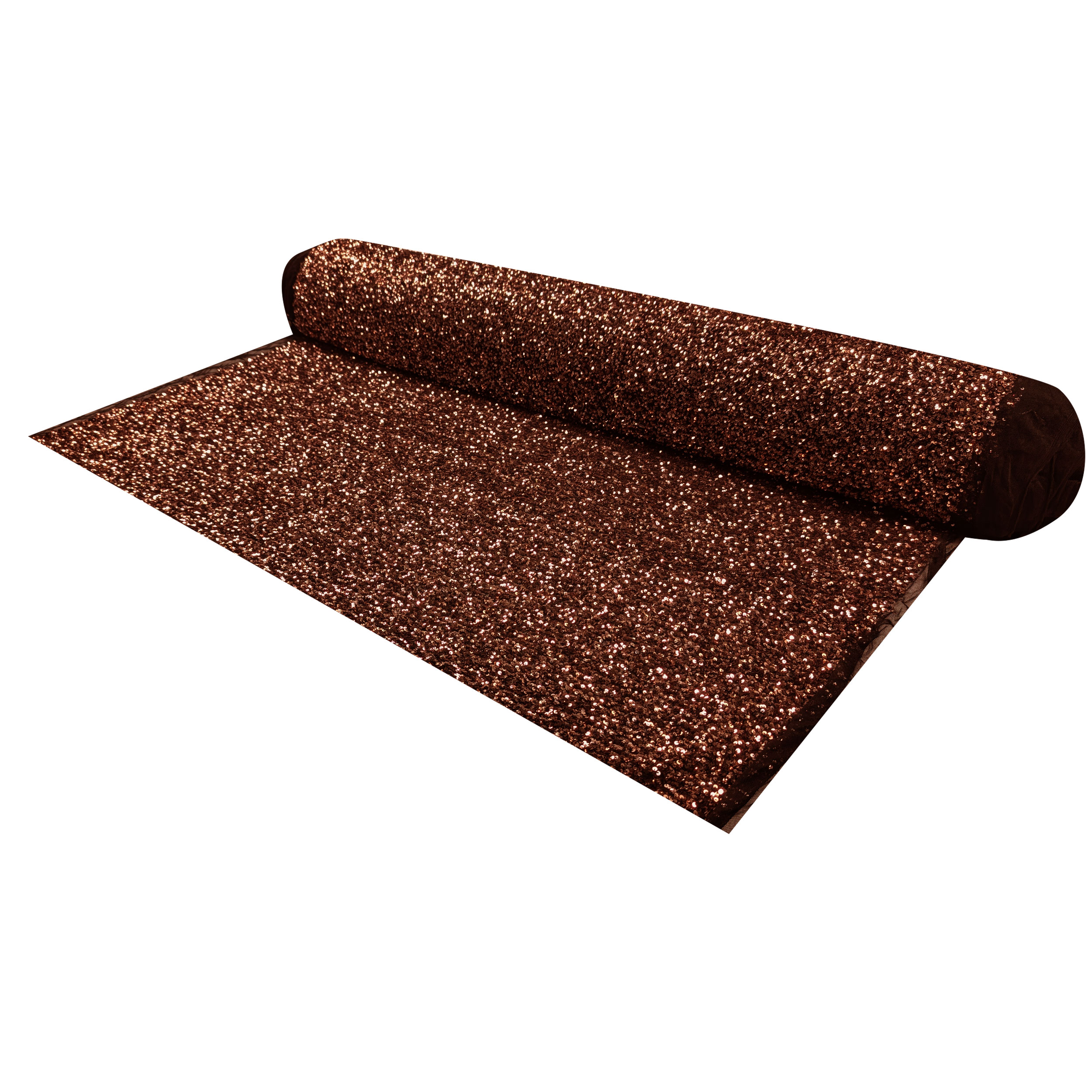 Sequins on Bronze Stretch Tulle Image