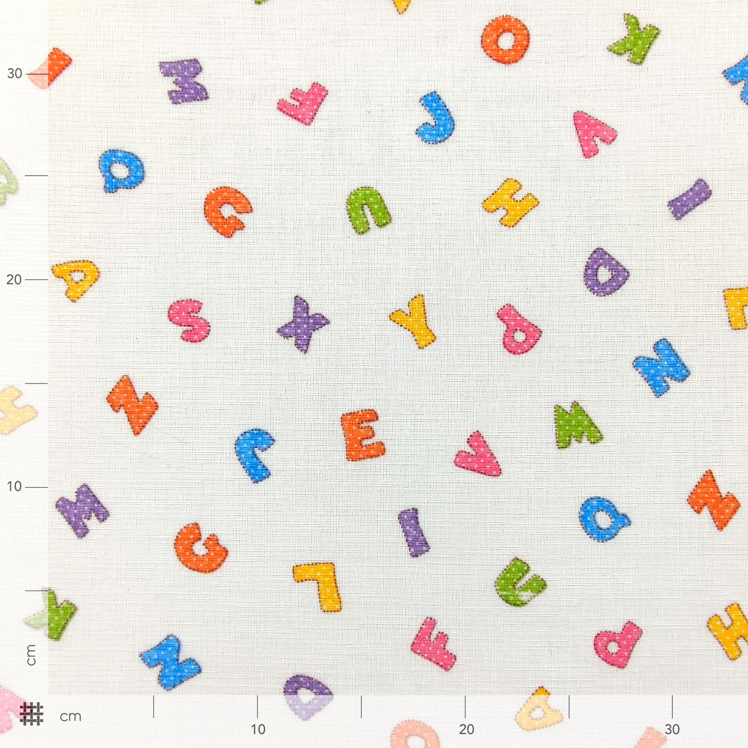 Tissu de rideau fantaisie à lettres colorées