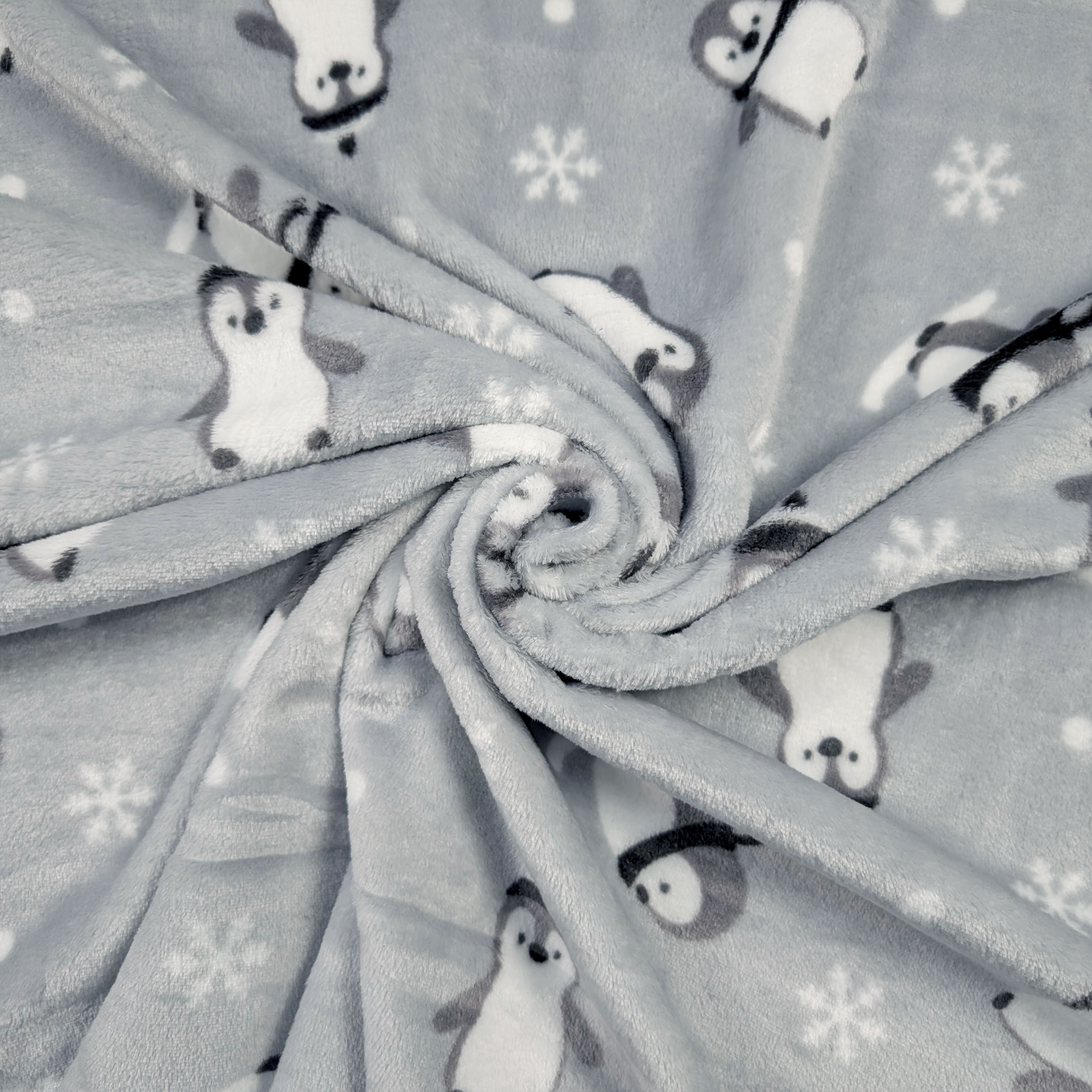 Fleece Hand Cashmere Penguins Grey Background Image