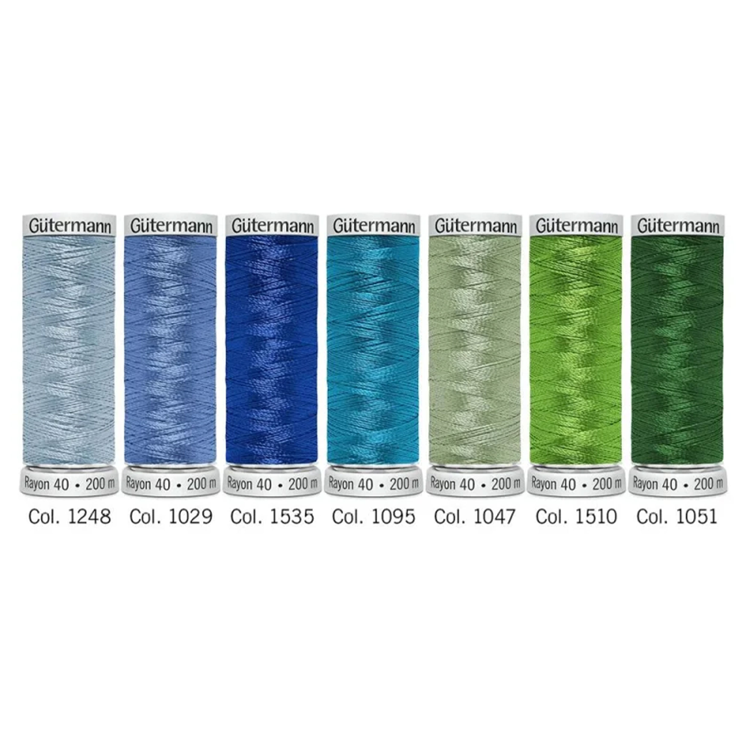 Gutermann Set 7 Bobbins Machine Embroidery Thread Rayon 40 200 m Image