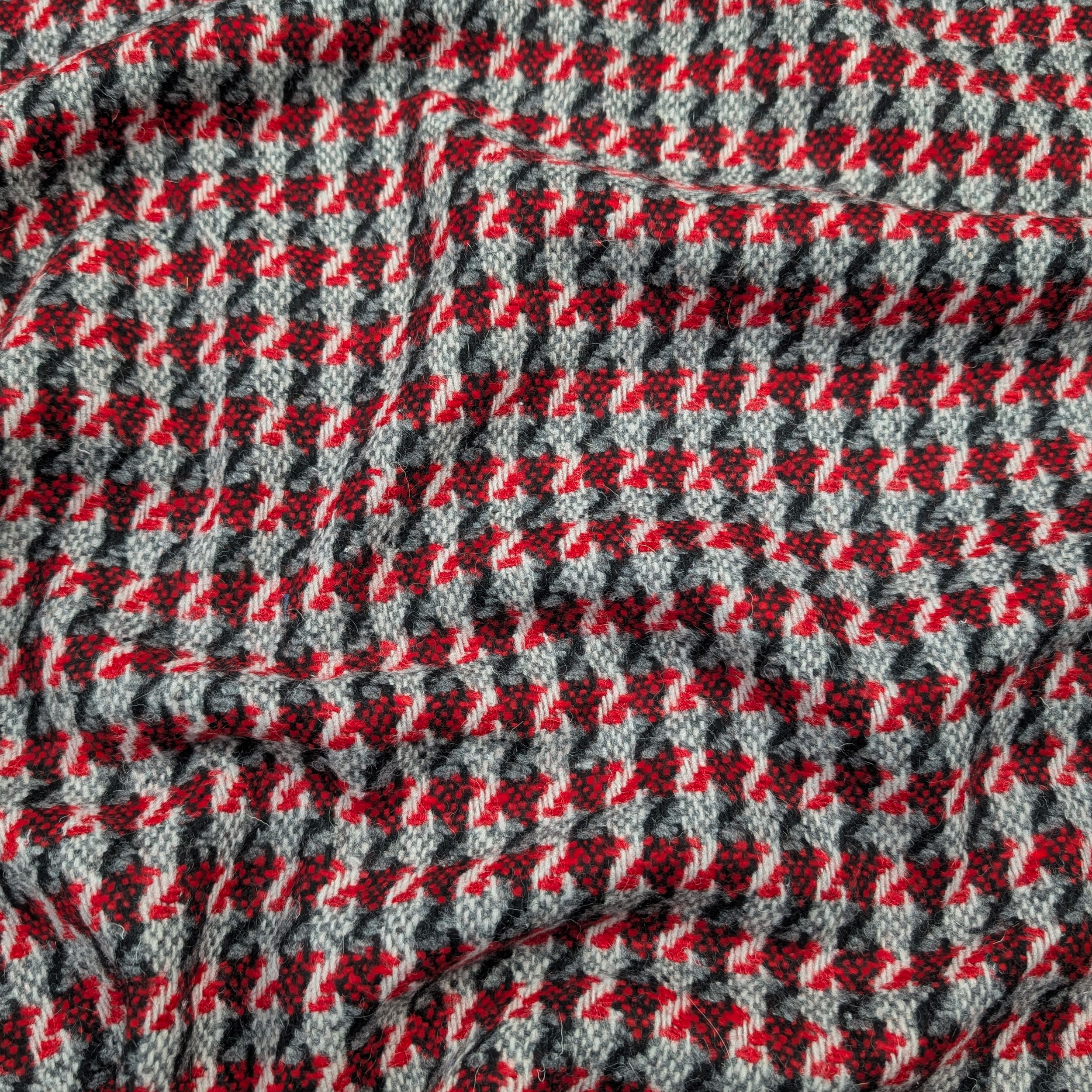 Wool Blend Abstract Stripes Red and Black Image