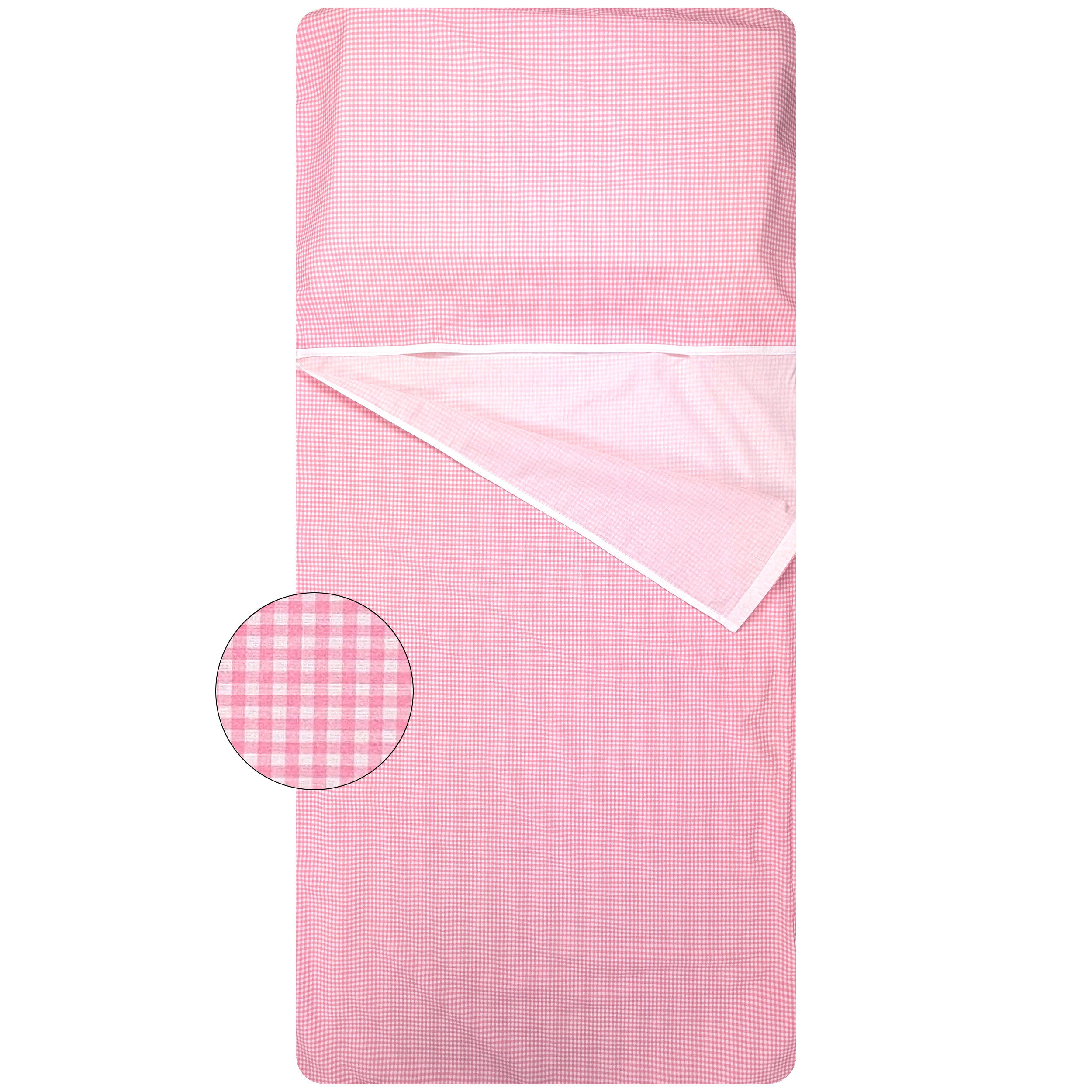 Saco de dormir de verano a cuadros rosa Image