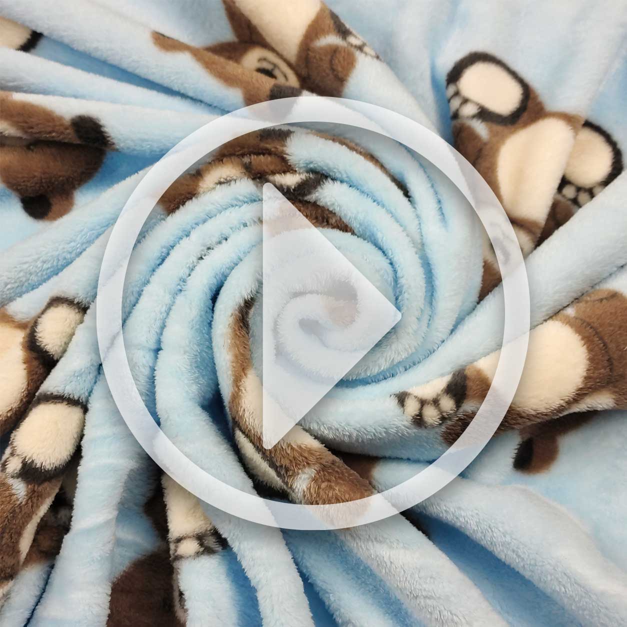 Teddy Bears Plush Fleece - Baby Blue Image