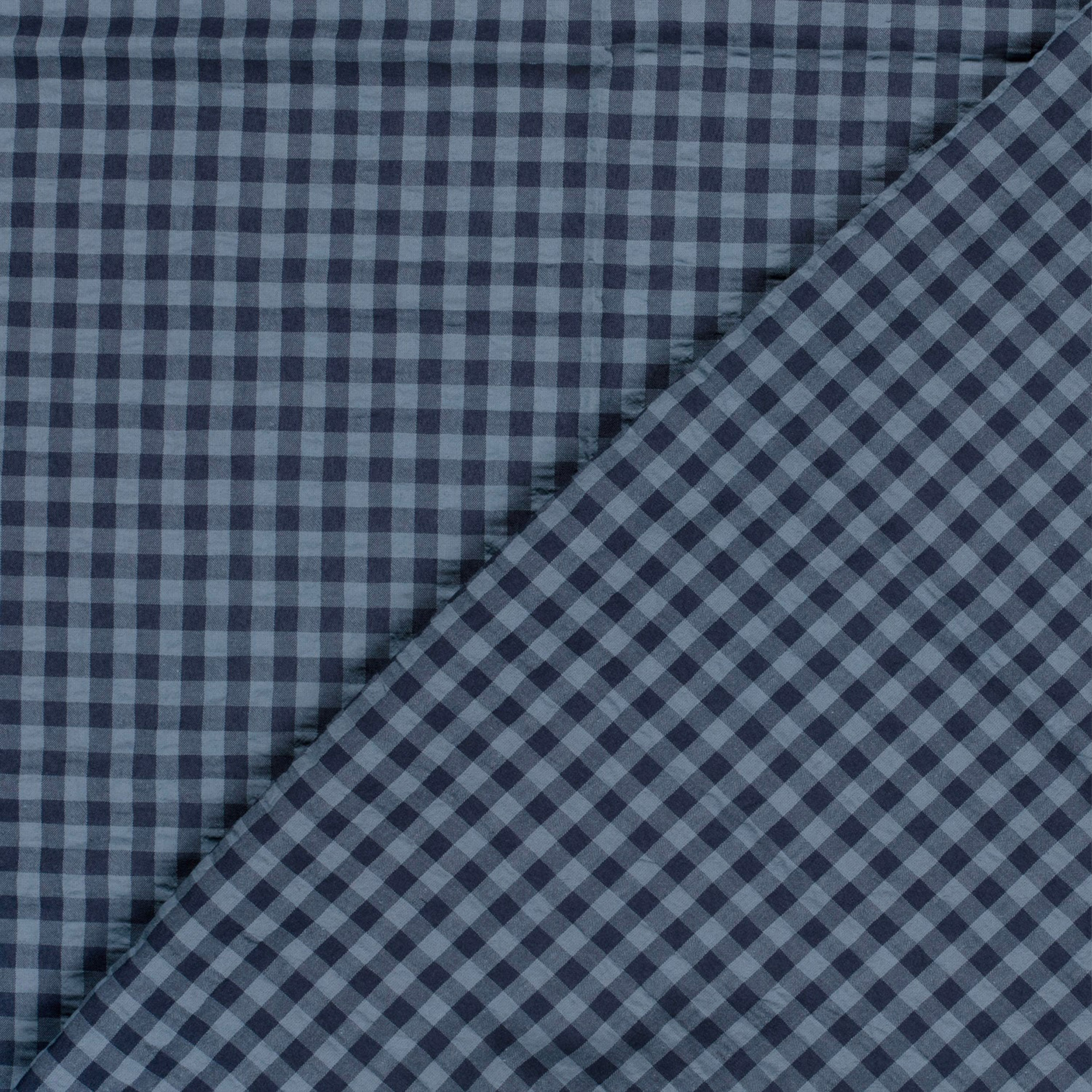 Cotton Poplin Checked Blue Tones Image