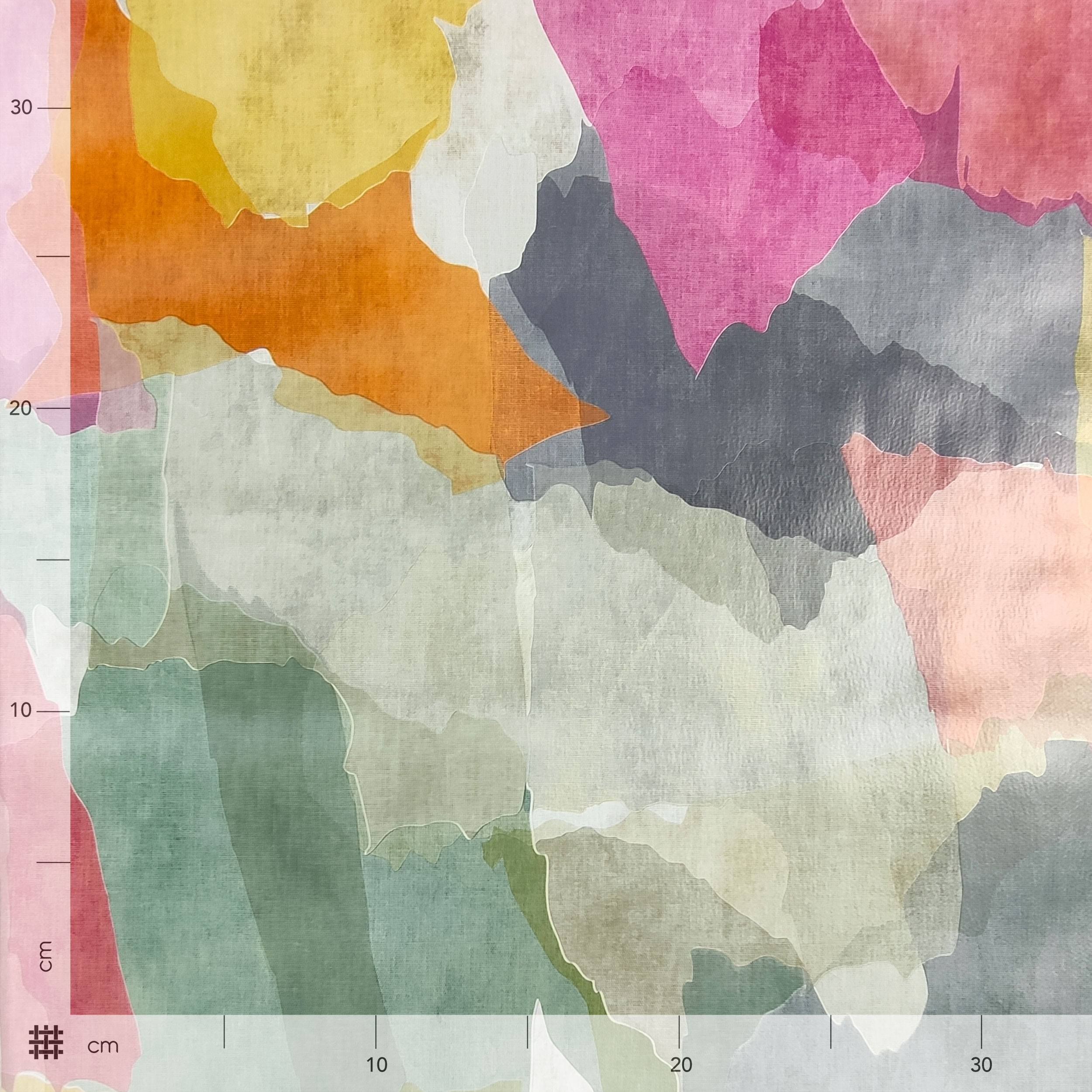 Plastic-coated tablecloth fabric Abstract Multicolour pattern