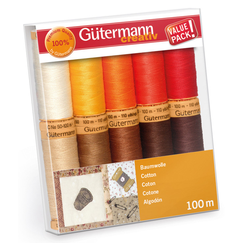 Gutermann Creative Cotton Warm Tones 10 Bobines