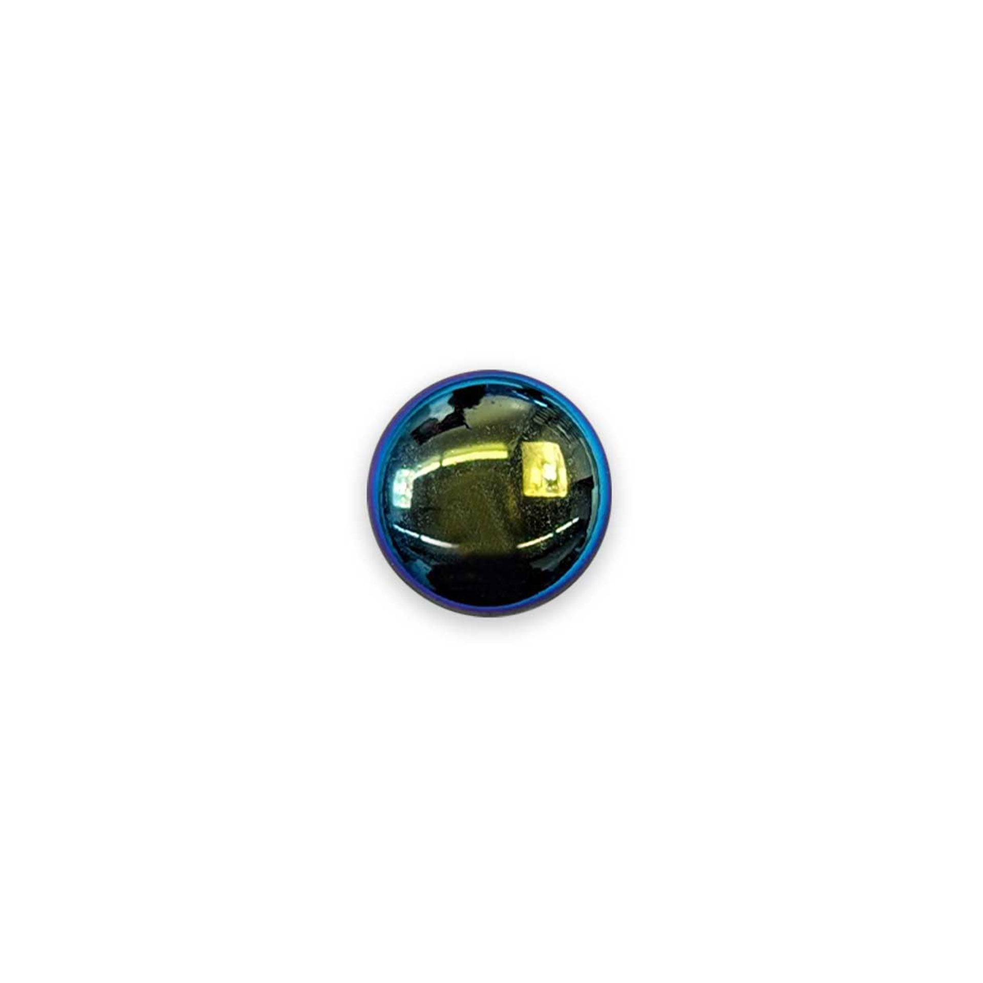 Metallised Glass Button Blue Lin 20 Image
