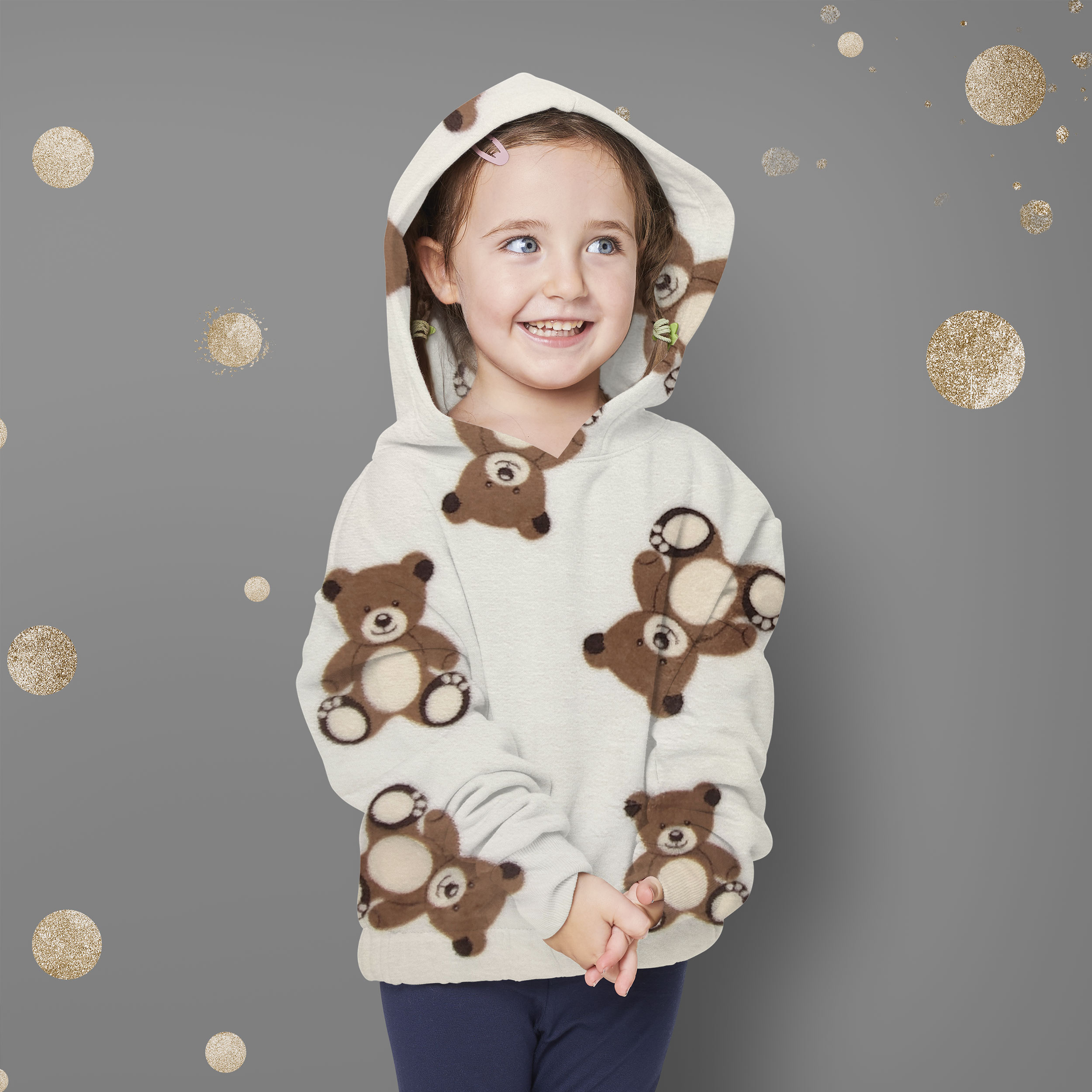 Polaire Main Oursons Cachemire Fond blanc Image