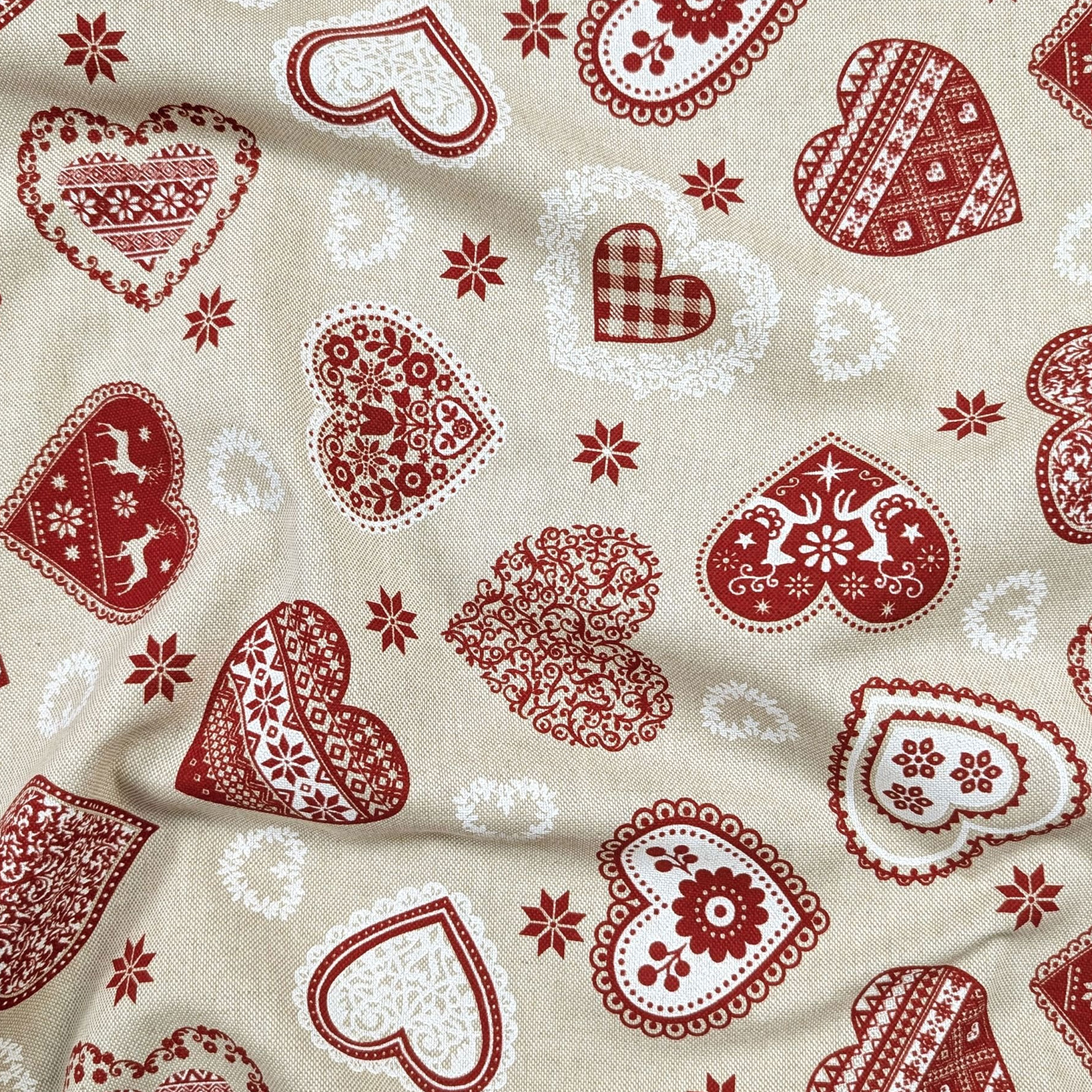 Christmas Tablecloth Christmas Hearts Image