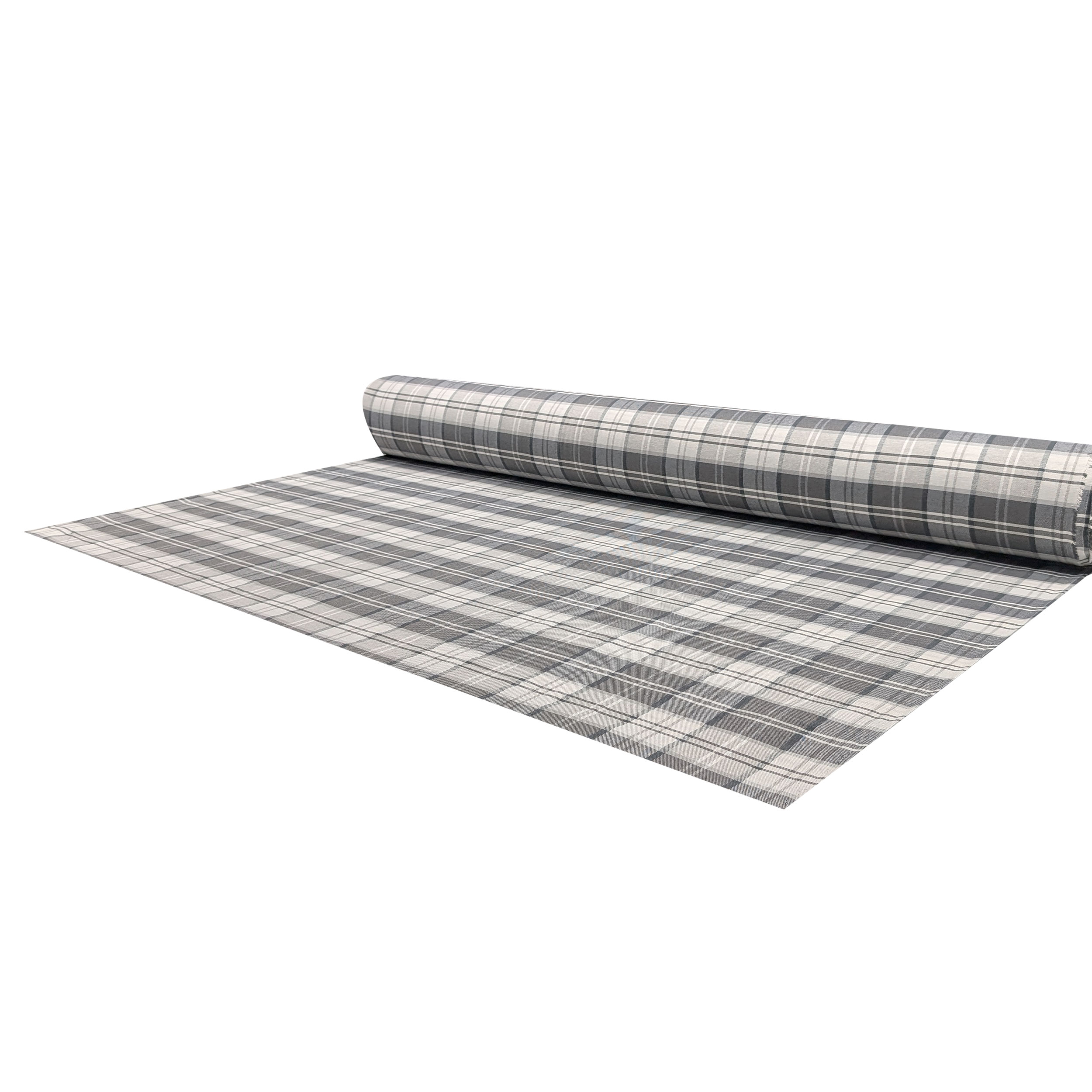 Grey Tartan Yarn Dyed Fabric Image