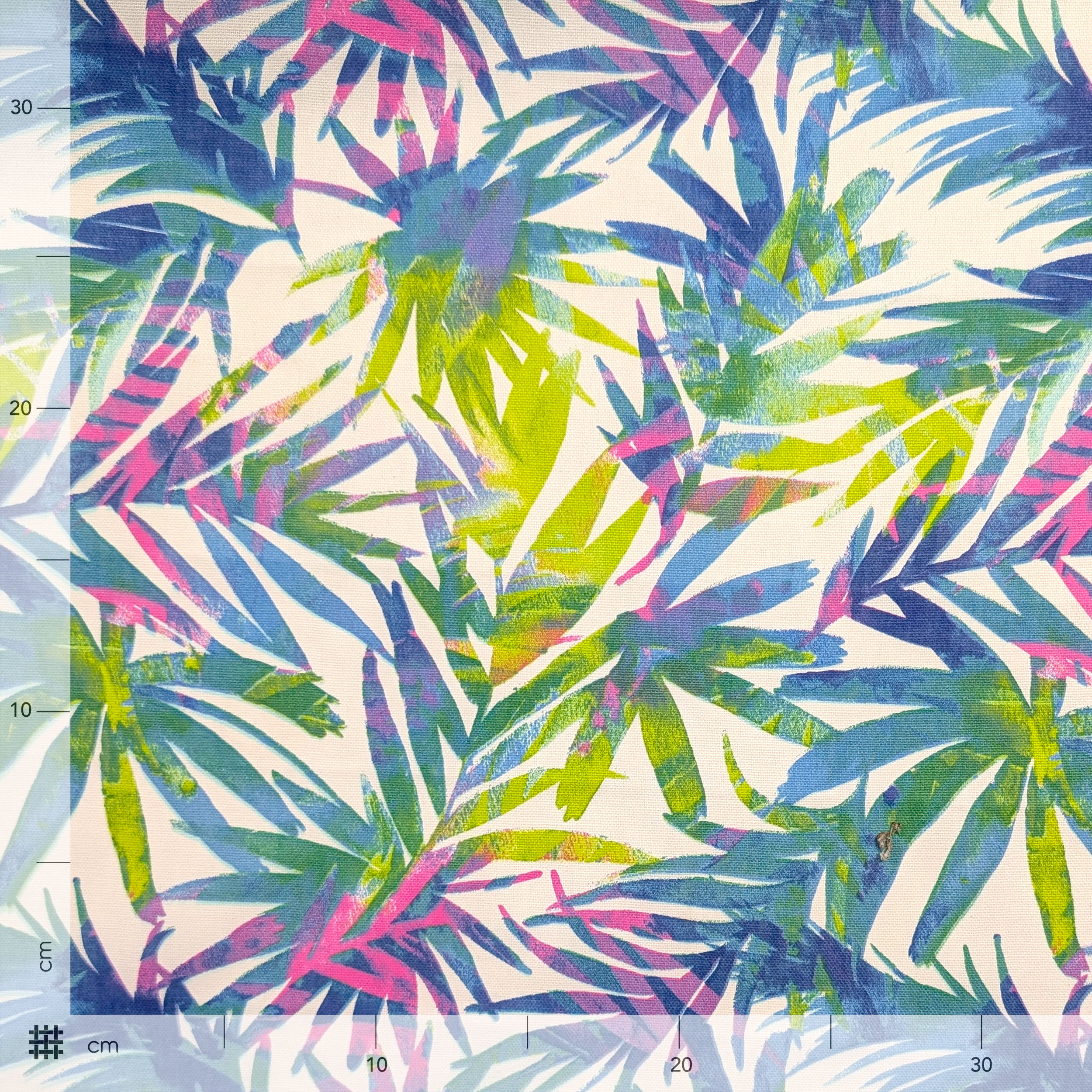 Panama Printed Tropical Leaves Cold Tones Image