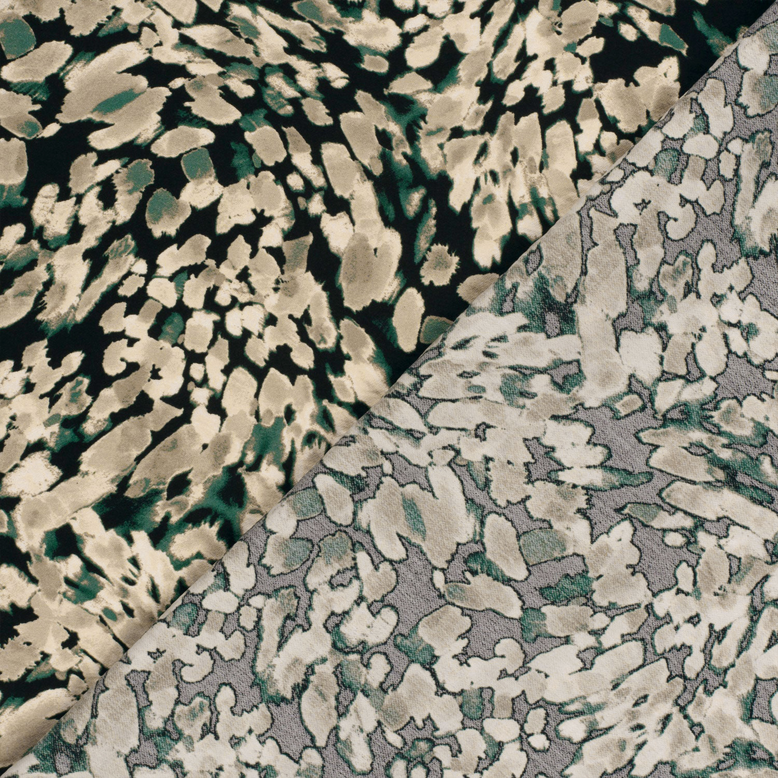 Viscose Hand Crepe Floral Abstract Green Image