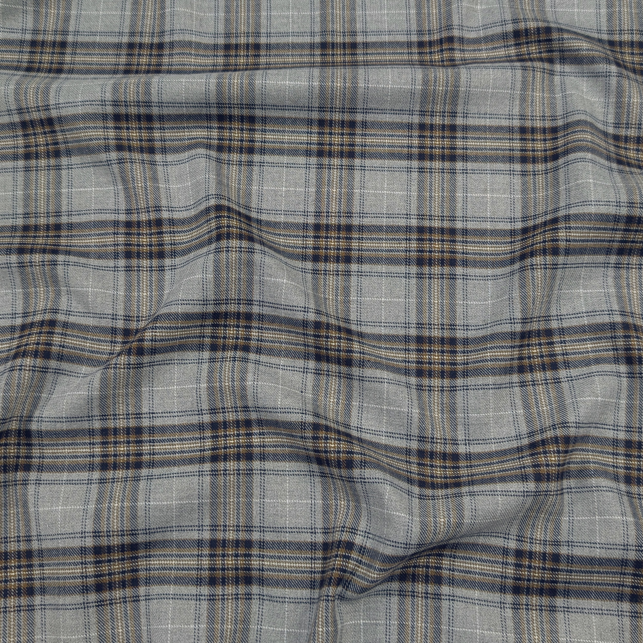 Tartan Beige and Blue Stripes Grey Background Image