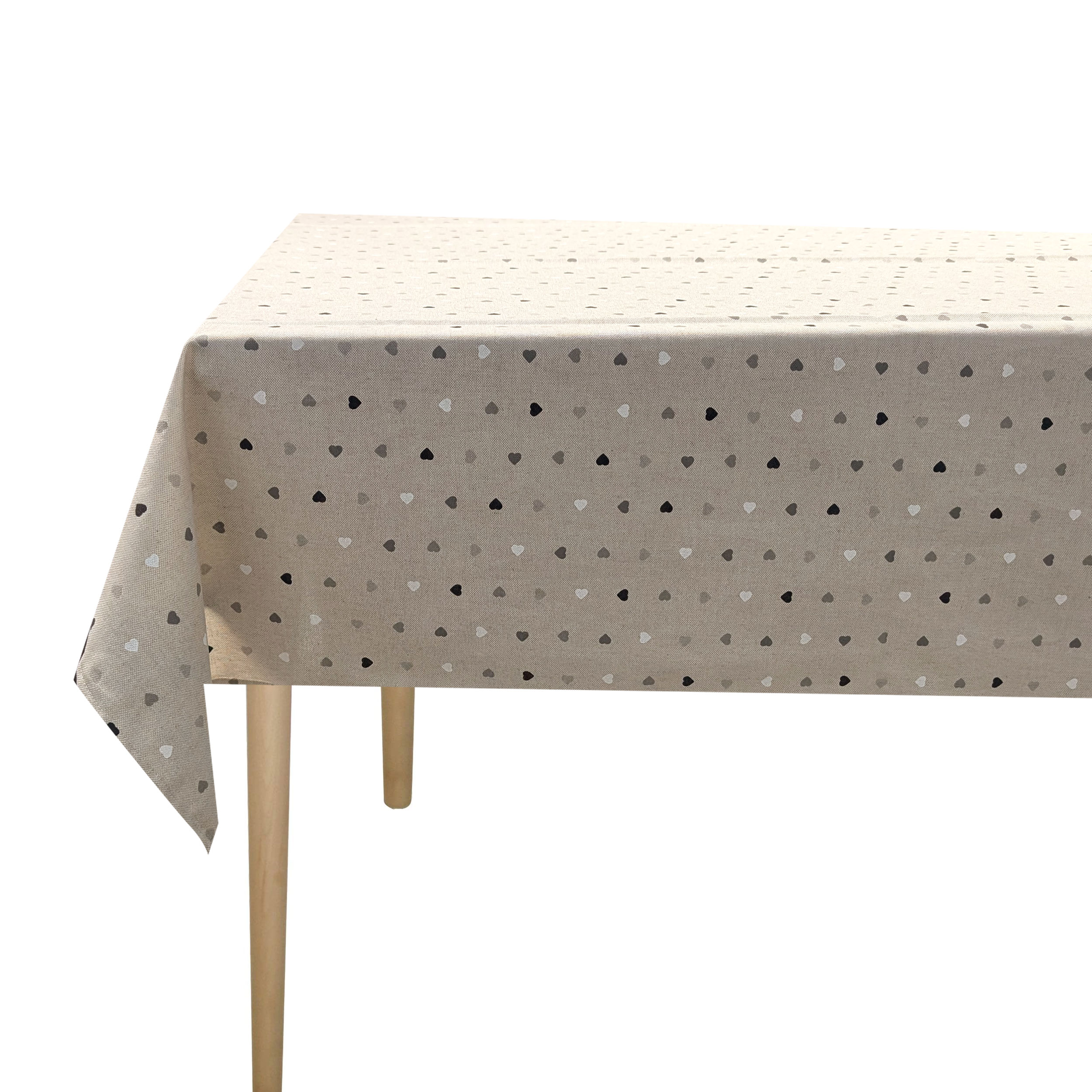 Tablecloth Wrapped Black and Grey Hearts Image