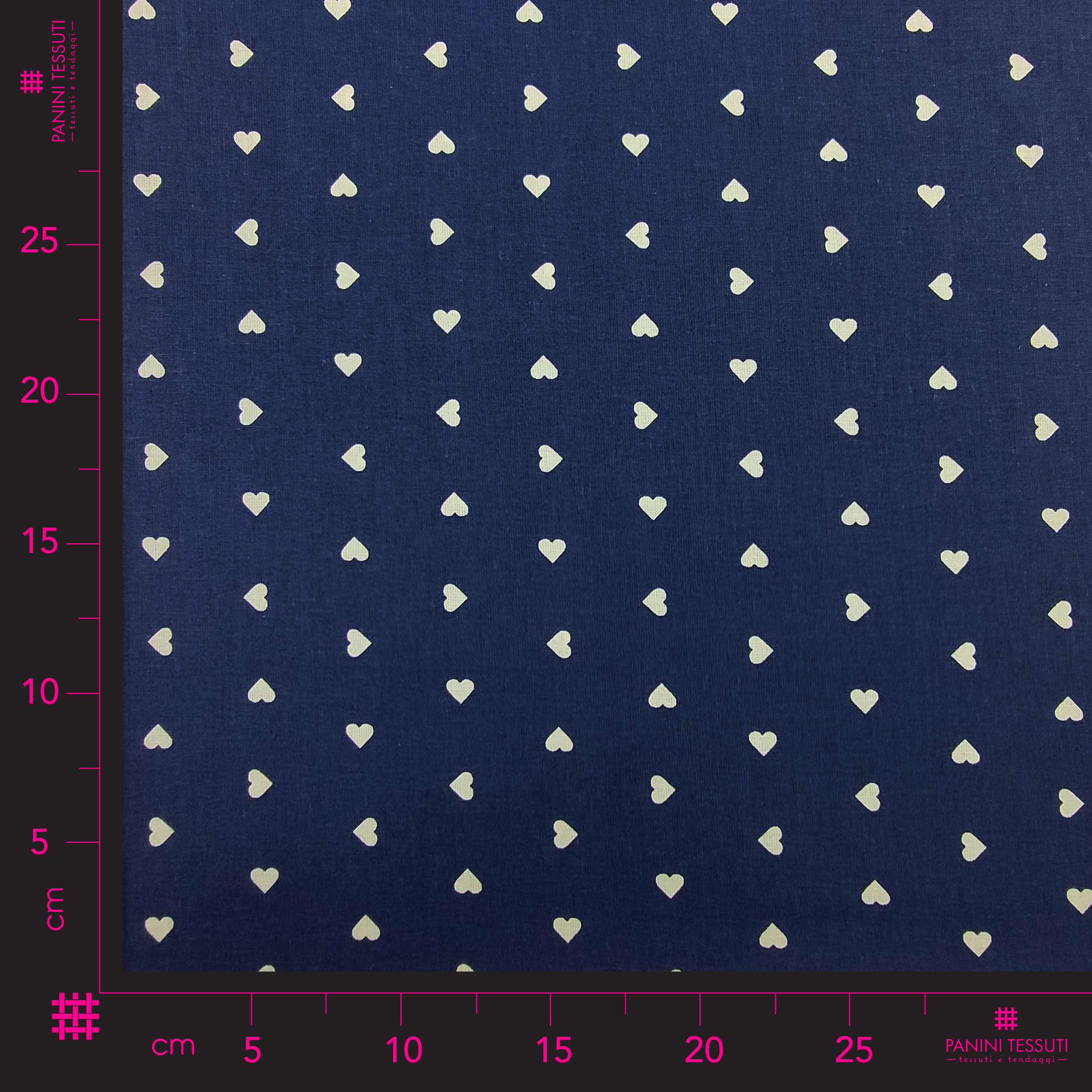 Printed Cotton with White Hearts - Colored Background  Image