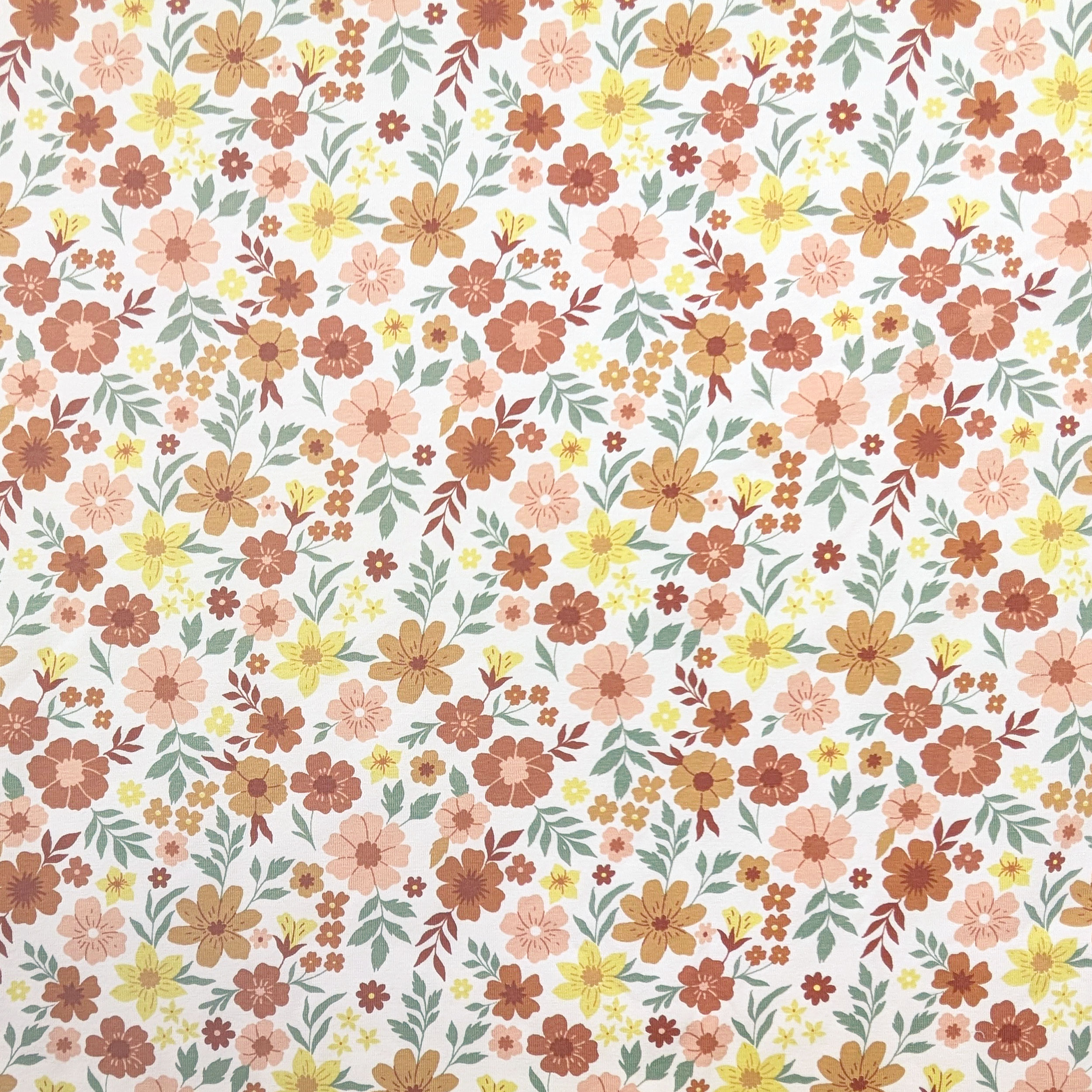 Jersey Cotton Floral Jersey Warm Tones Image