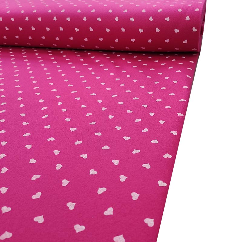 Soft Thin Felt - White Hearts Image