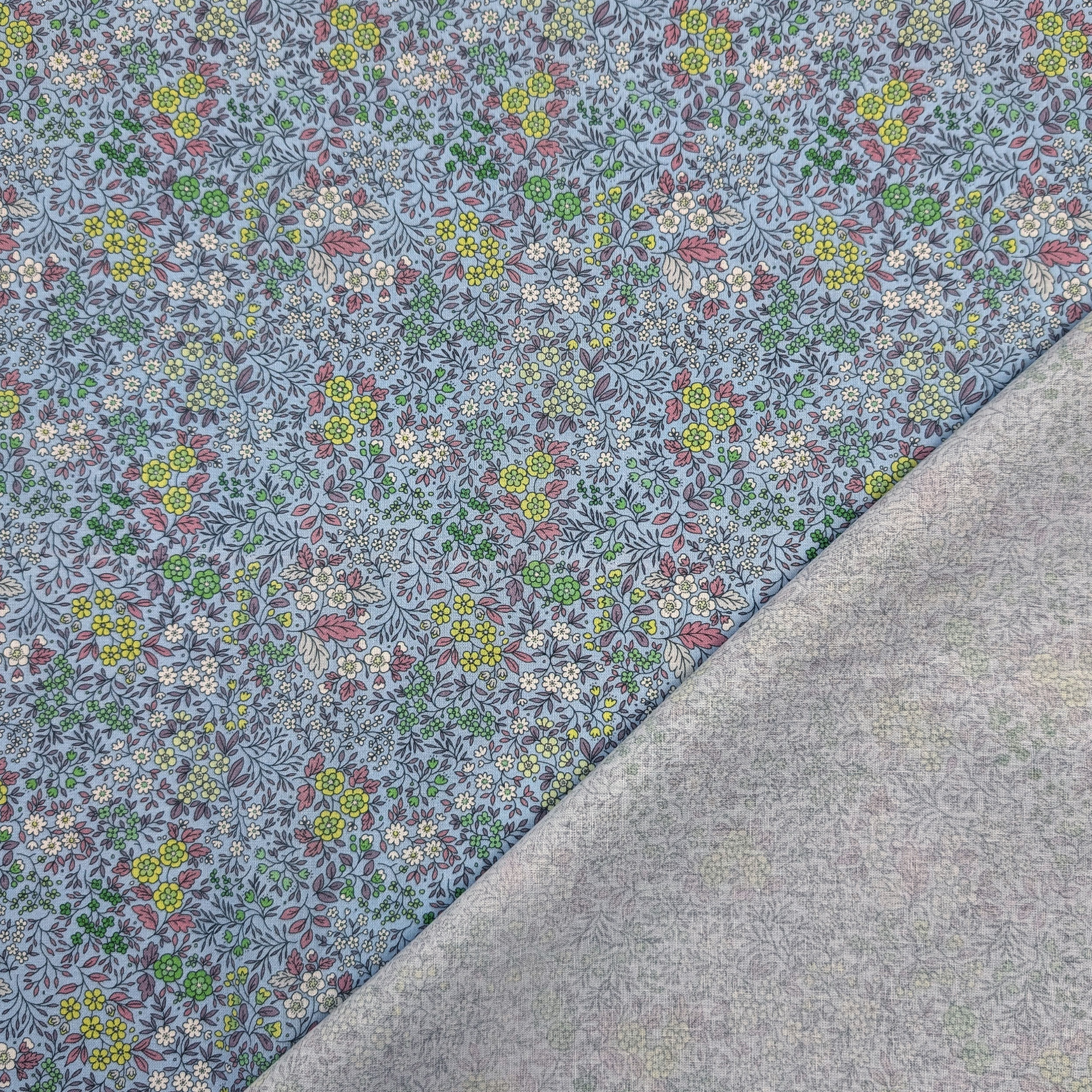 Percale Cotton with Yellow and Green Flowers Image