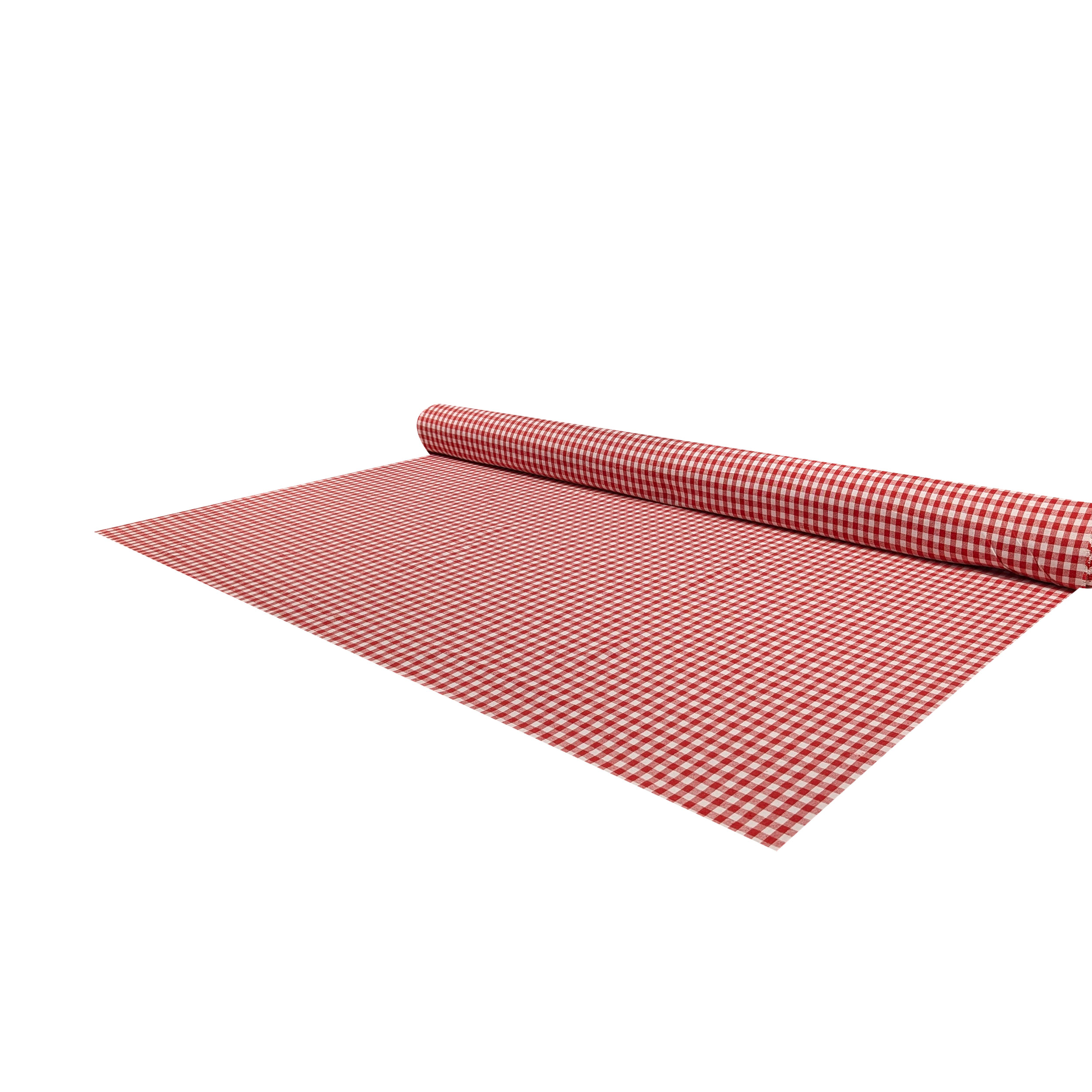 Washed Cotton Yarn Dyed Red Check Image