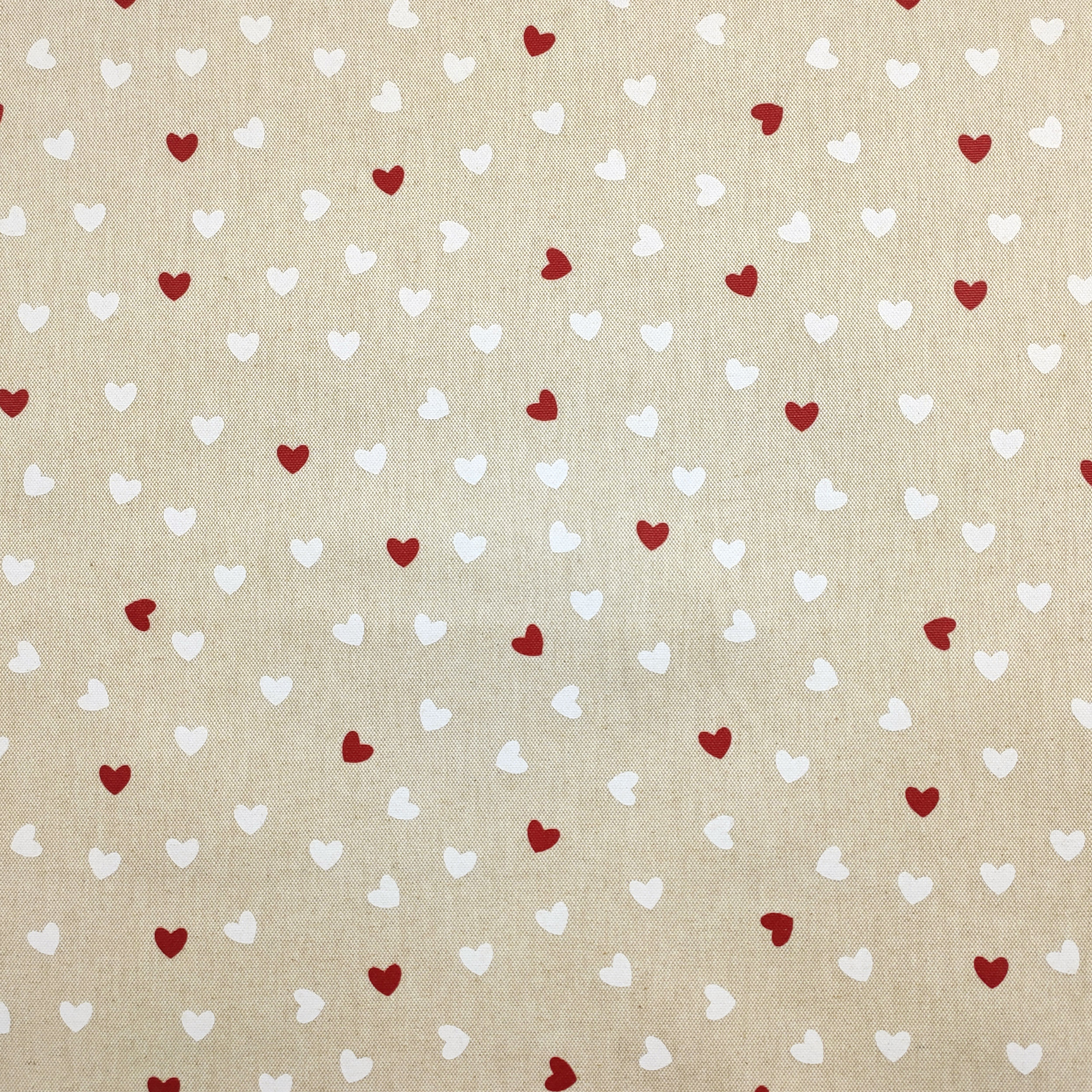 Red and White Hearts Resin Tablecloth Fabric