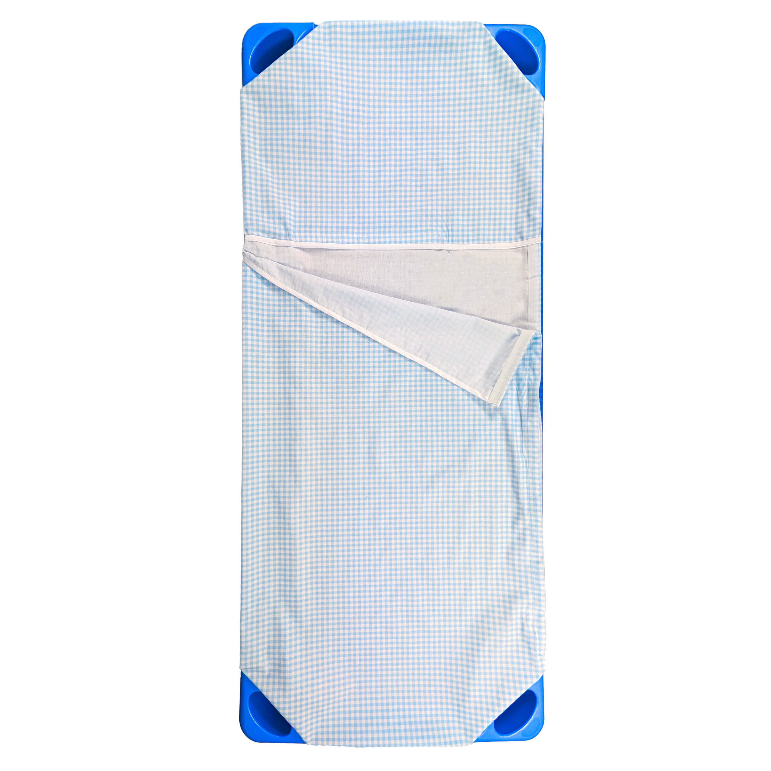 Shaped Summer Sleeping Bag for Brandine Squares Light Blue Image