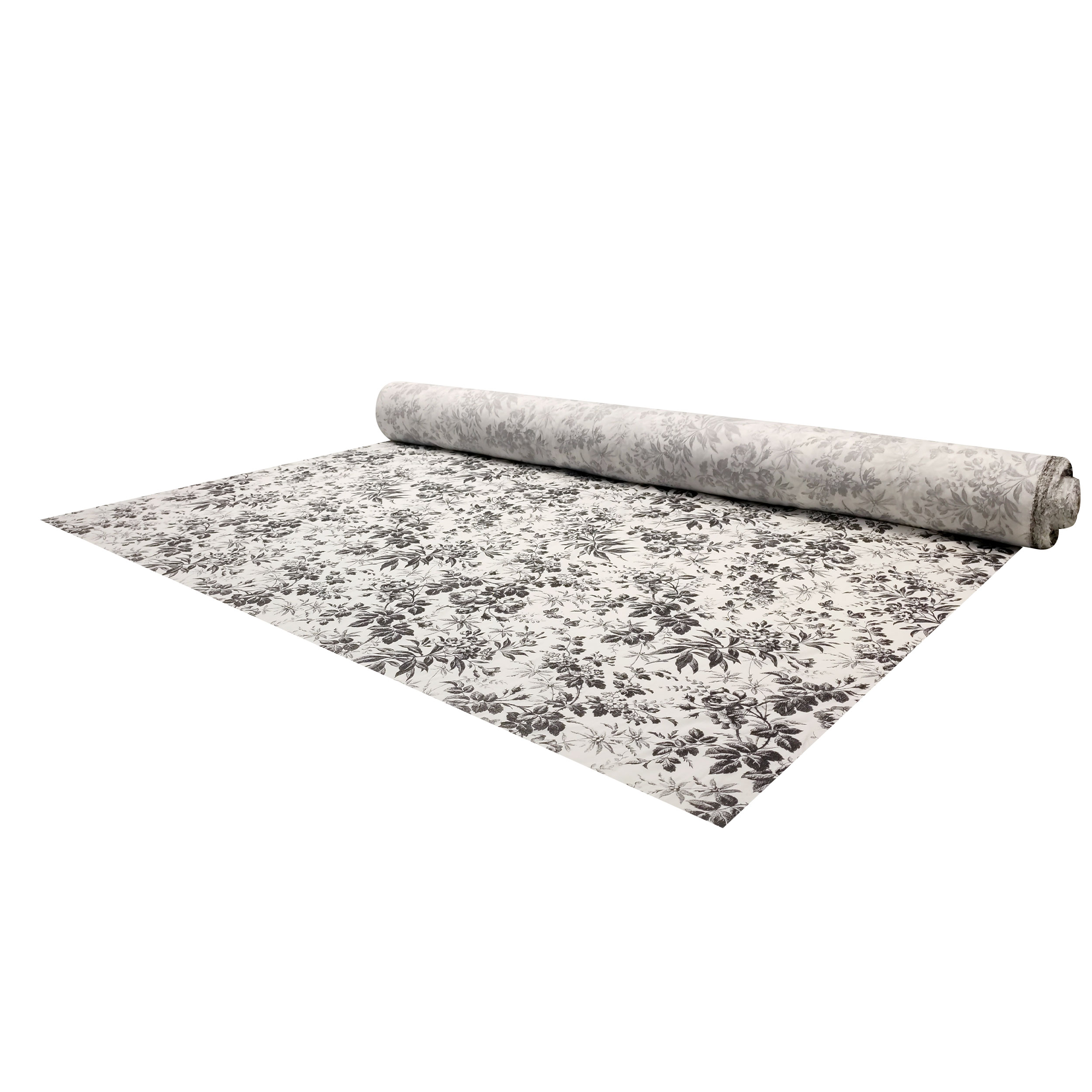 Black and White Floral Print Cotton