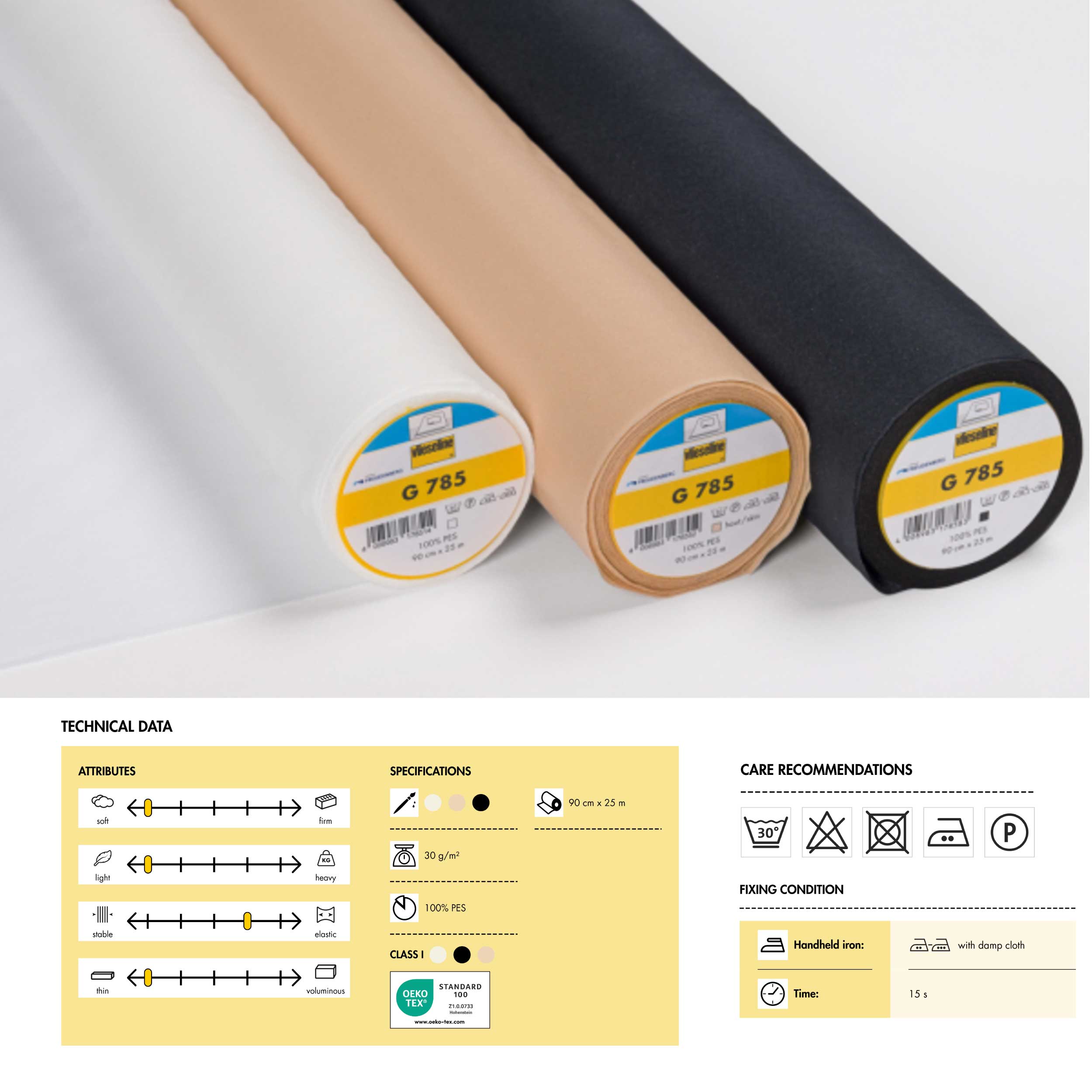 Interfaces thermocollantes G785 Tissu blanc Image