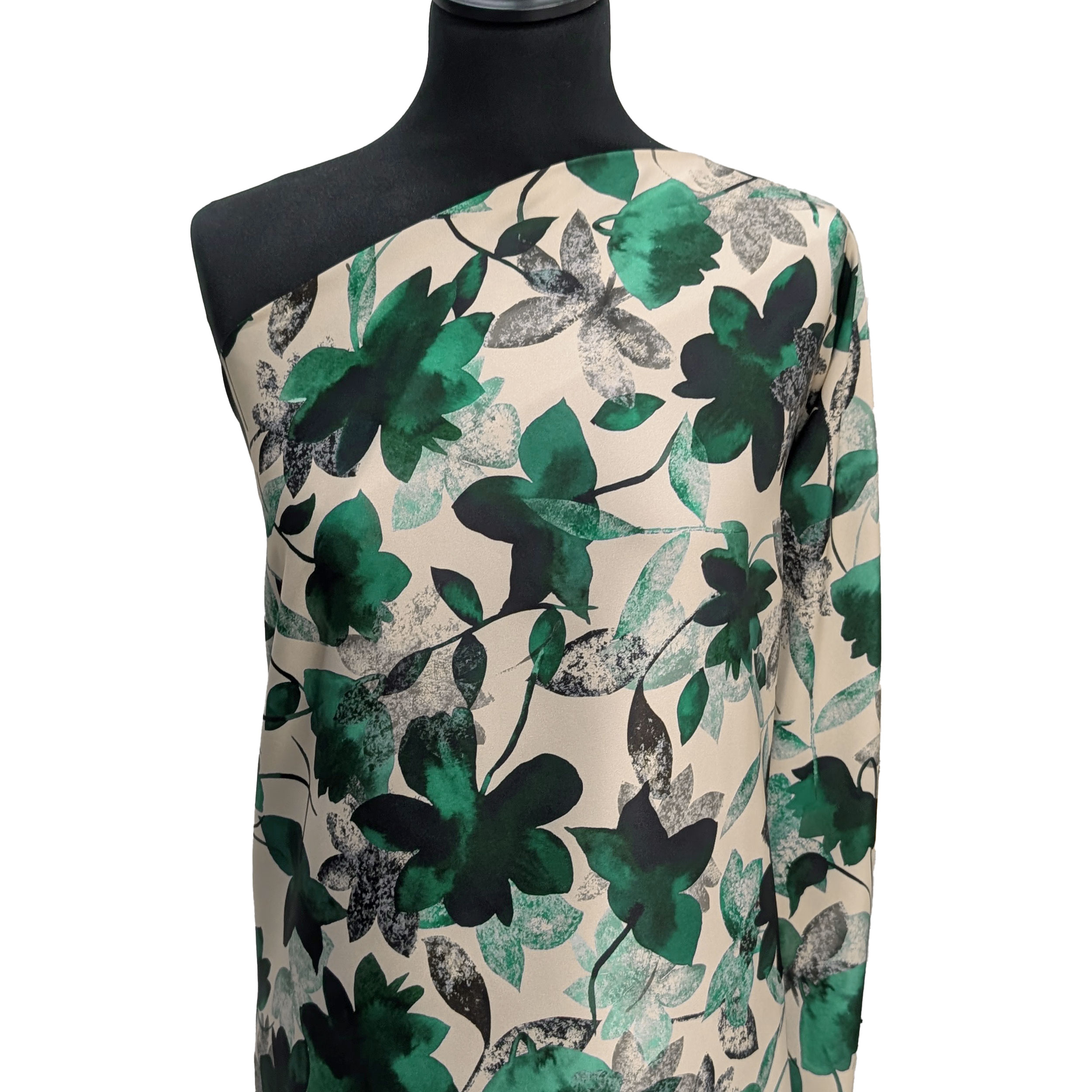 Set Satin High Fashion Green Flowers Image