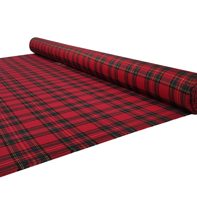 Tessuto Scozzese Classico Rosso con Lurex