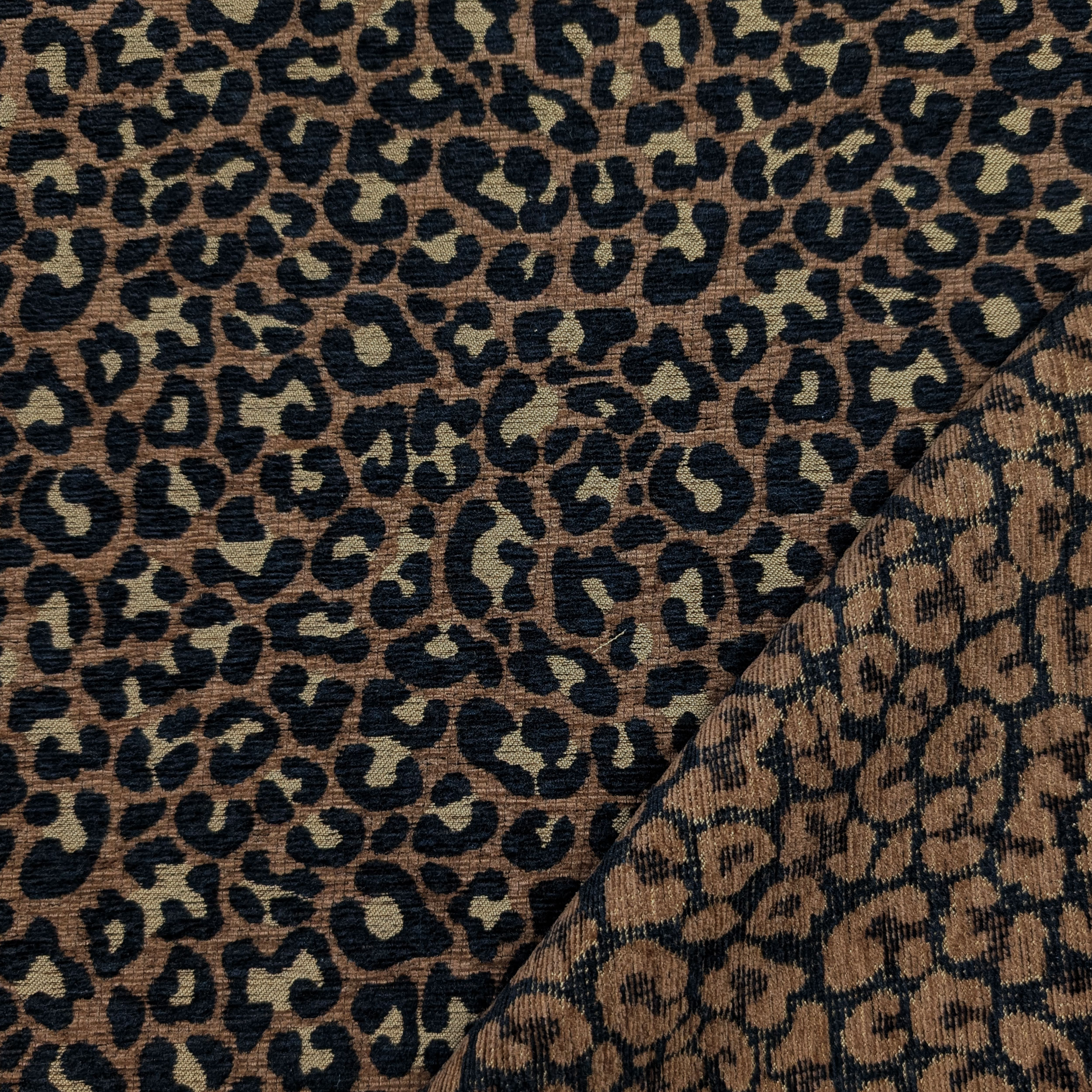 Speckled Brown Chenille Fabric Image