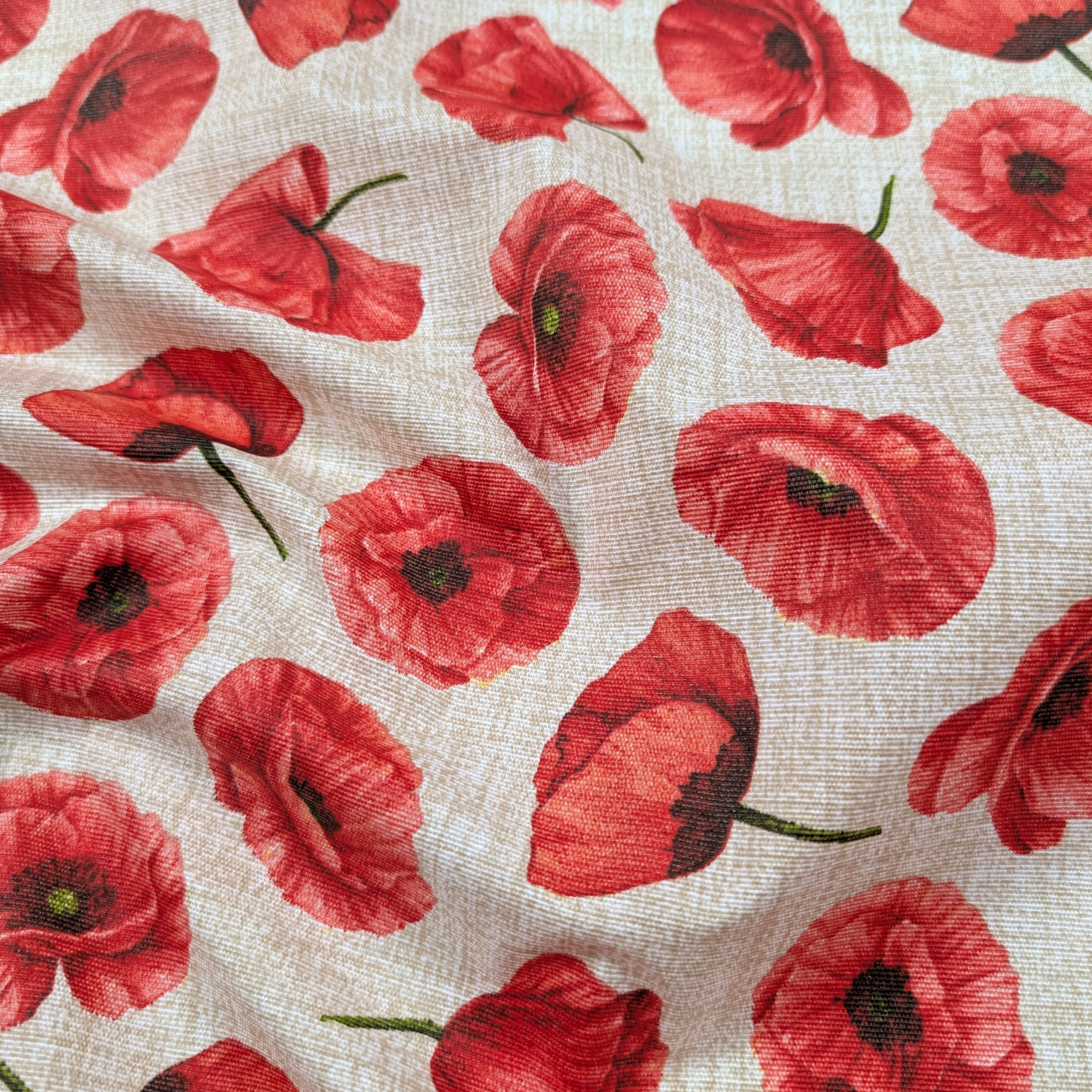 Fabric for Resin Tablecloth Modern Poppies Image