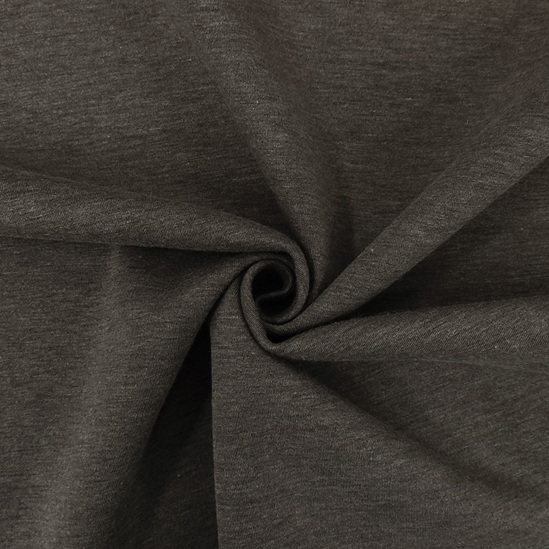 Tessuto Neoprene Bifoderato in Cotone Tortora Melange/Grigio Image