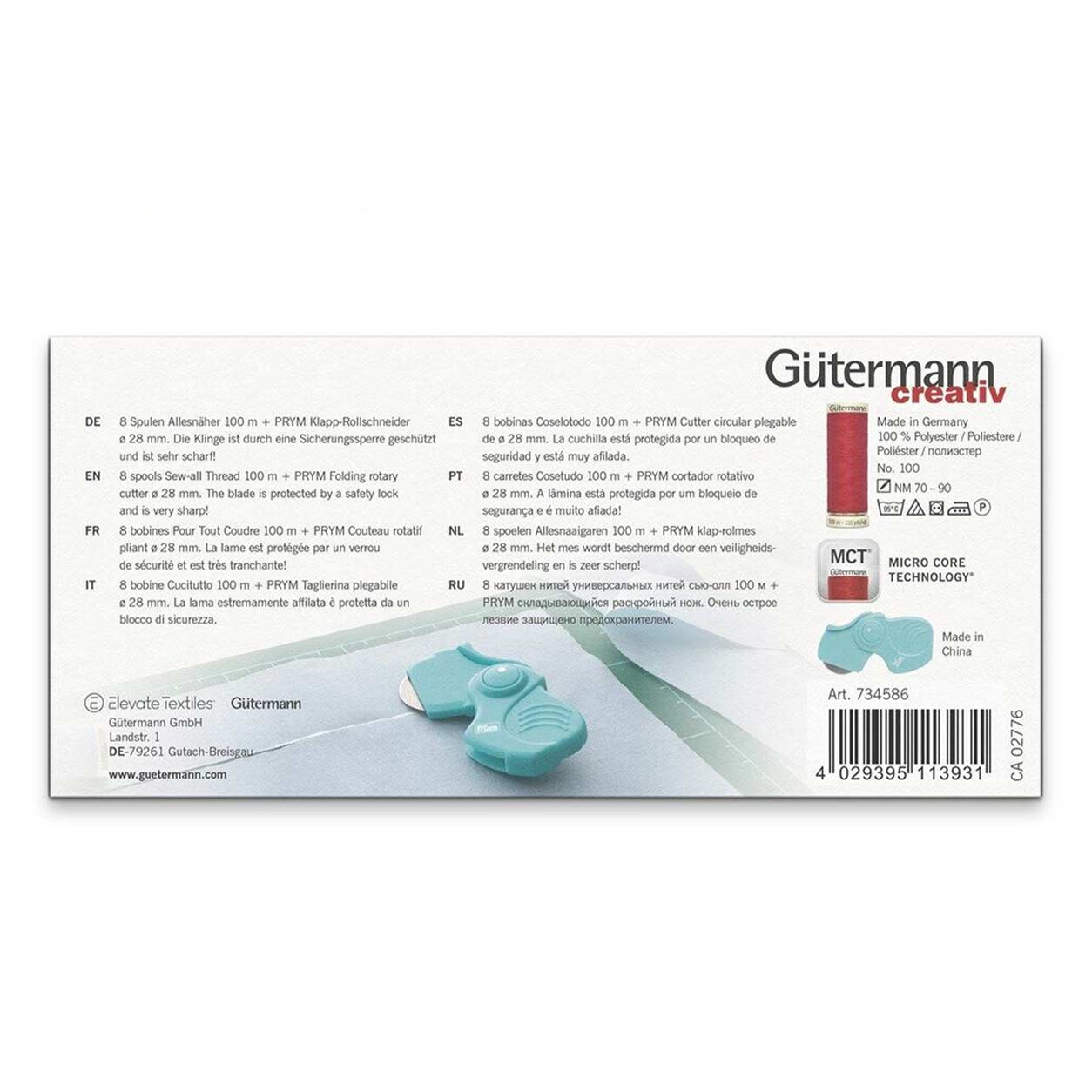 Gutermann Máquina de Coser Creativa 8 Bobinas con Prym Cutter