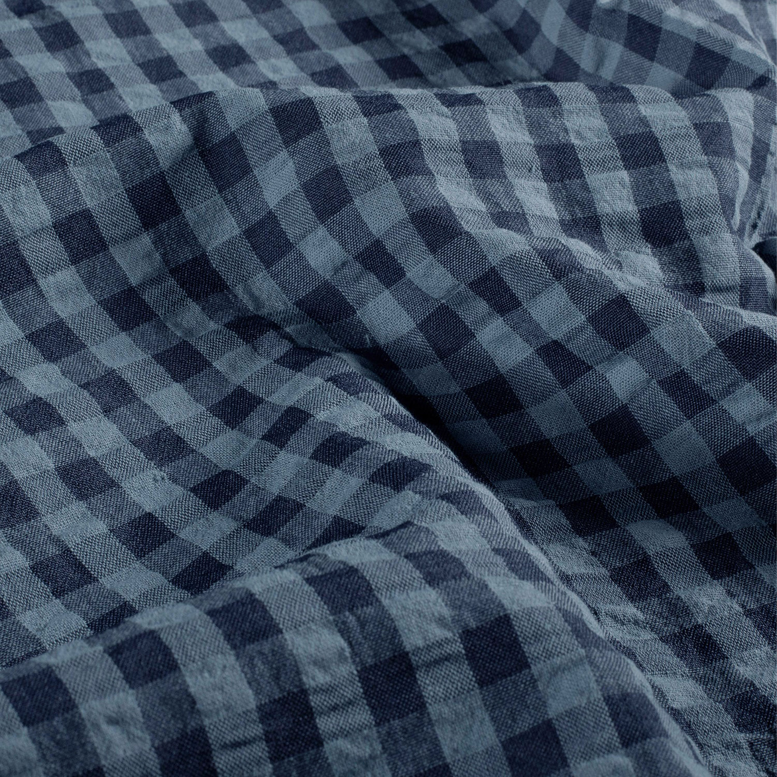 Cotton Poplin Checked Blue Tones Image