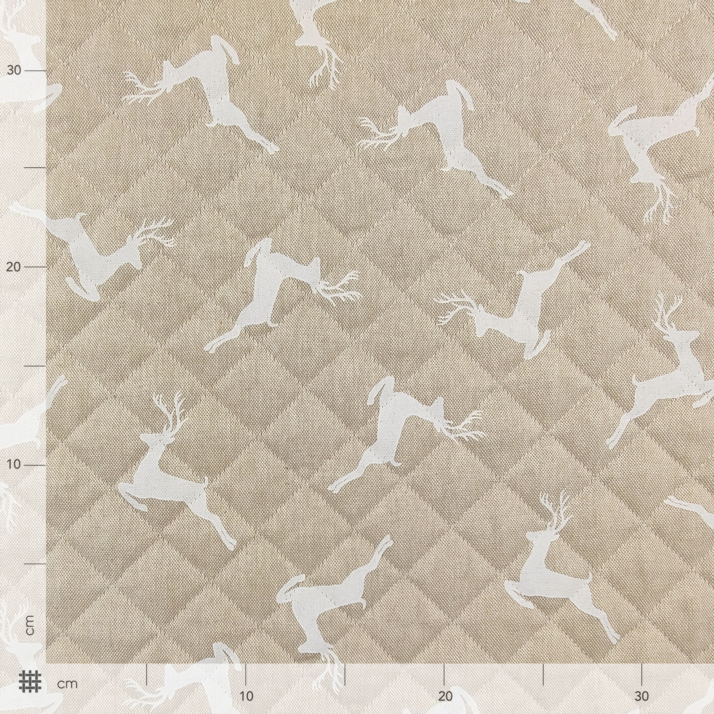 Tissu matelassé Renne Fond Beige