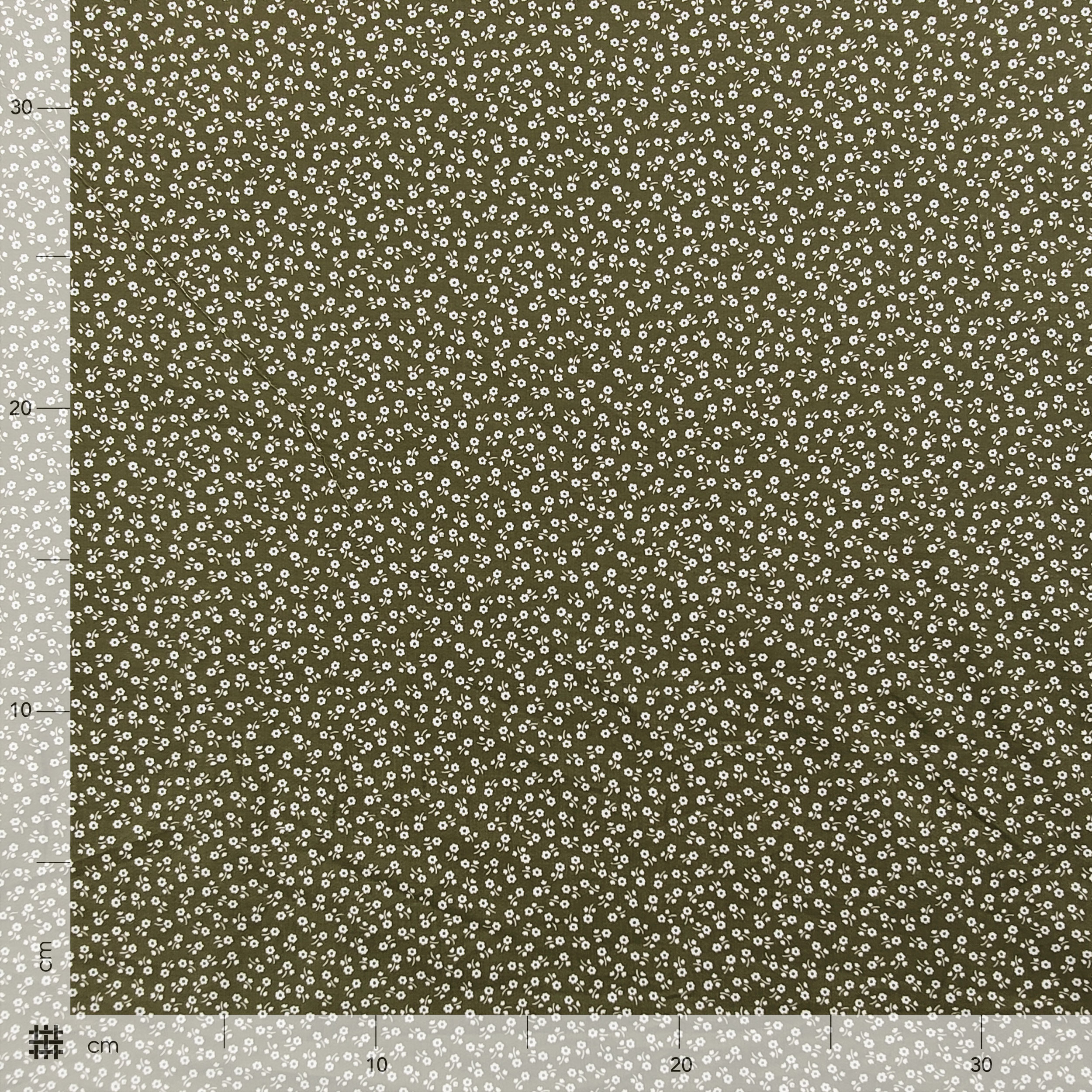 Elasticised Cotton Green Flowers