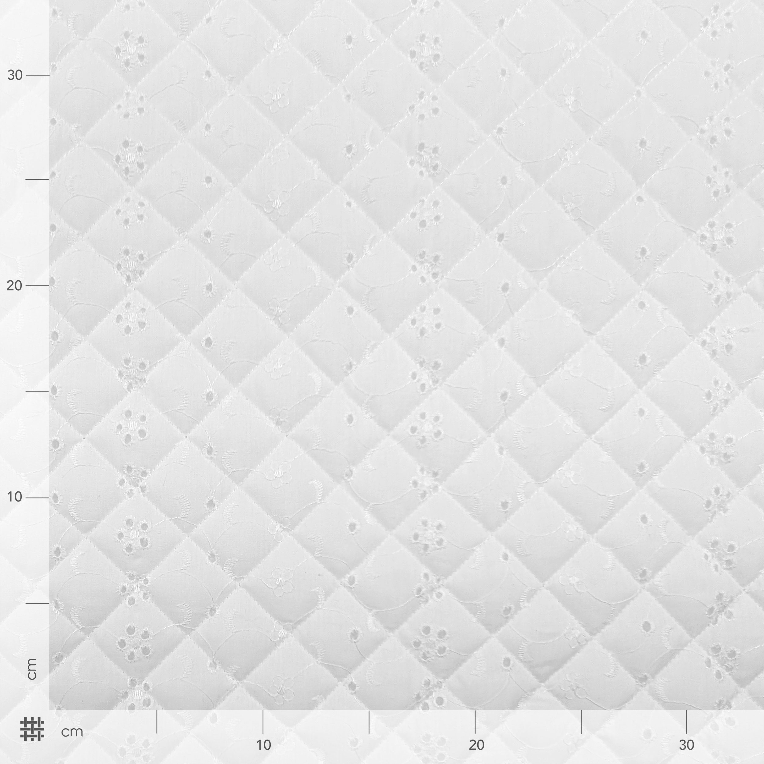 Fabric Quilt Sangallo White Retro Ovatta Image