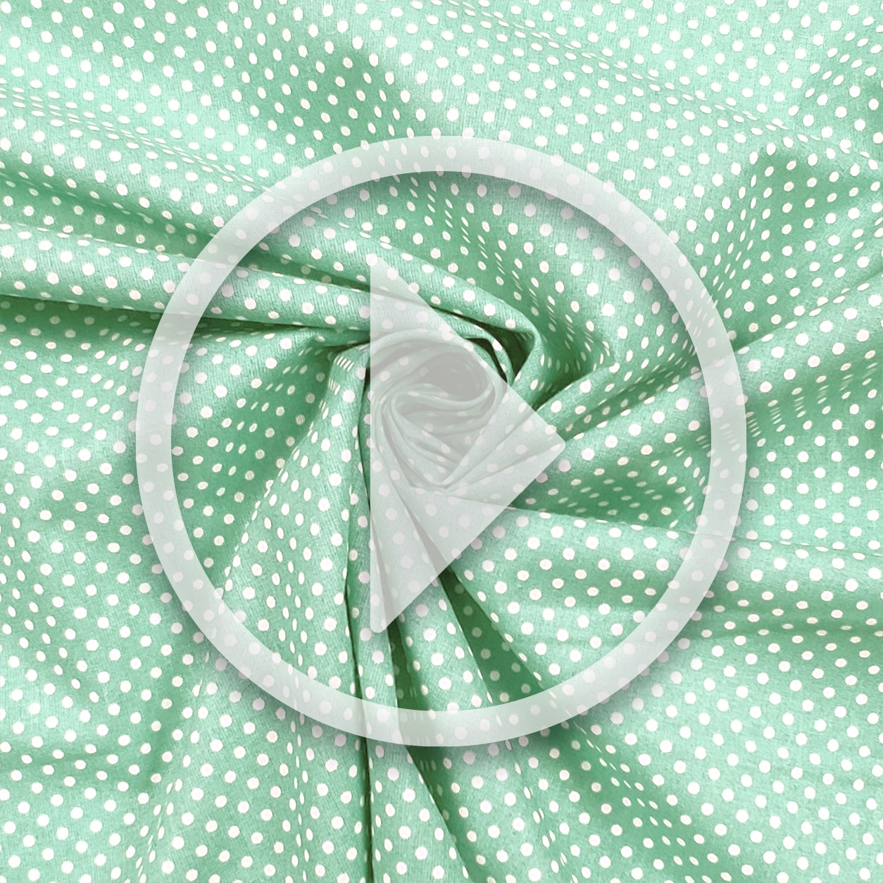Tissu de coton à pois blanc menthe Image