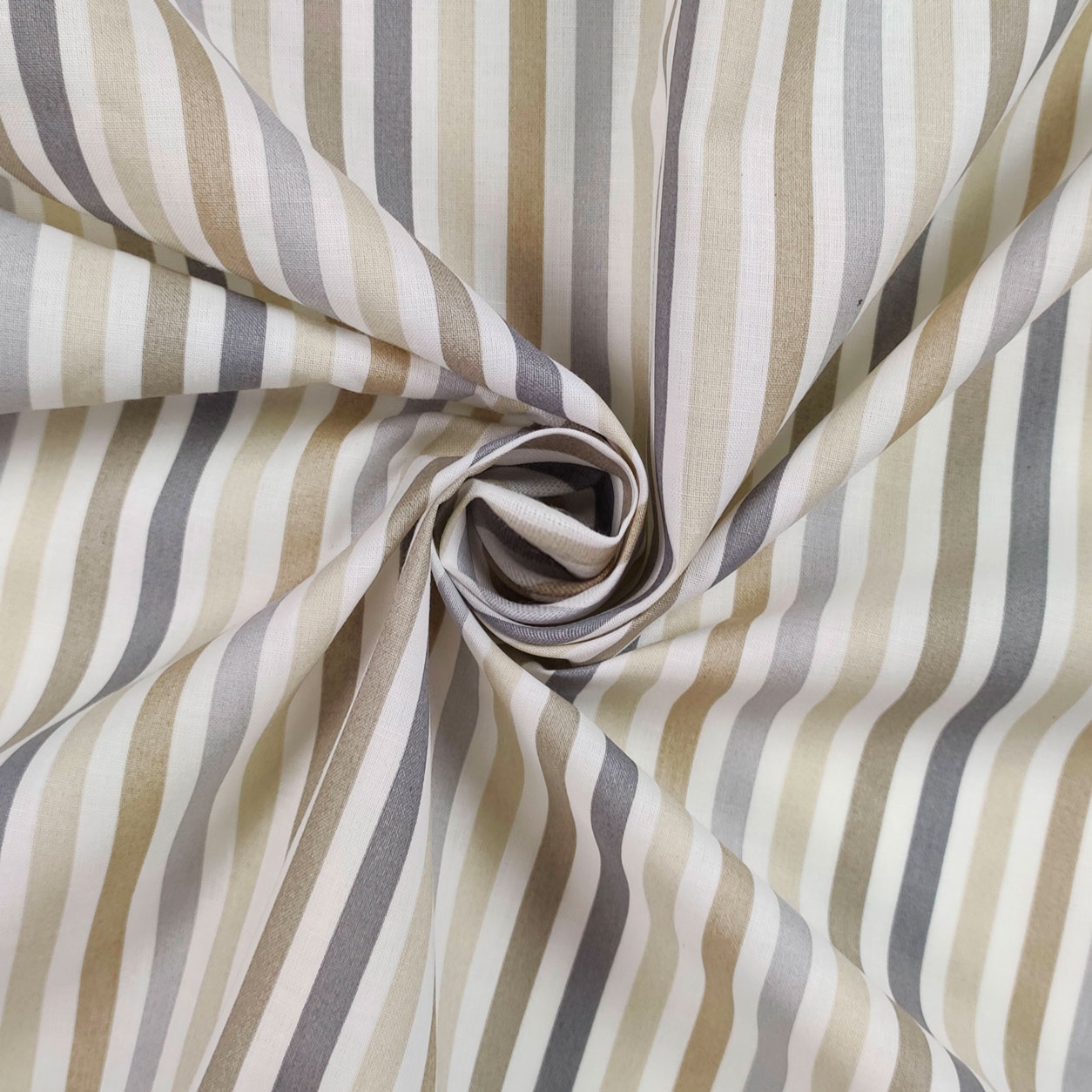 Tissu de coton rayé beige Image