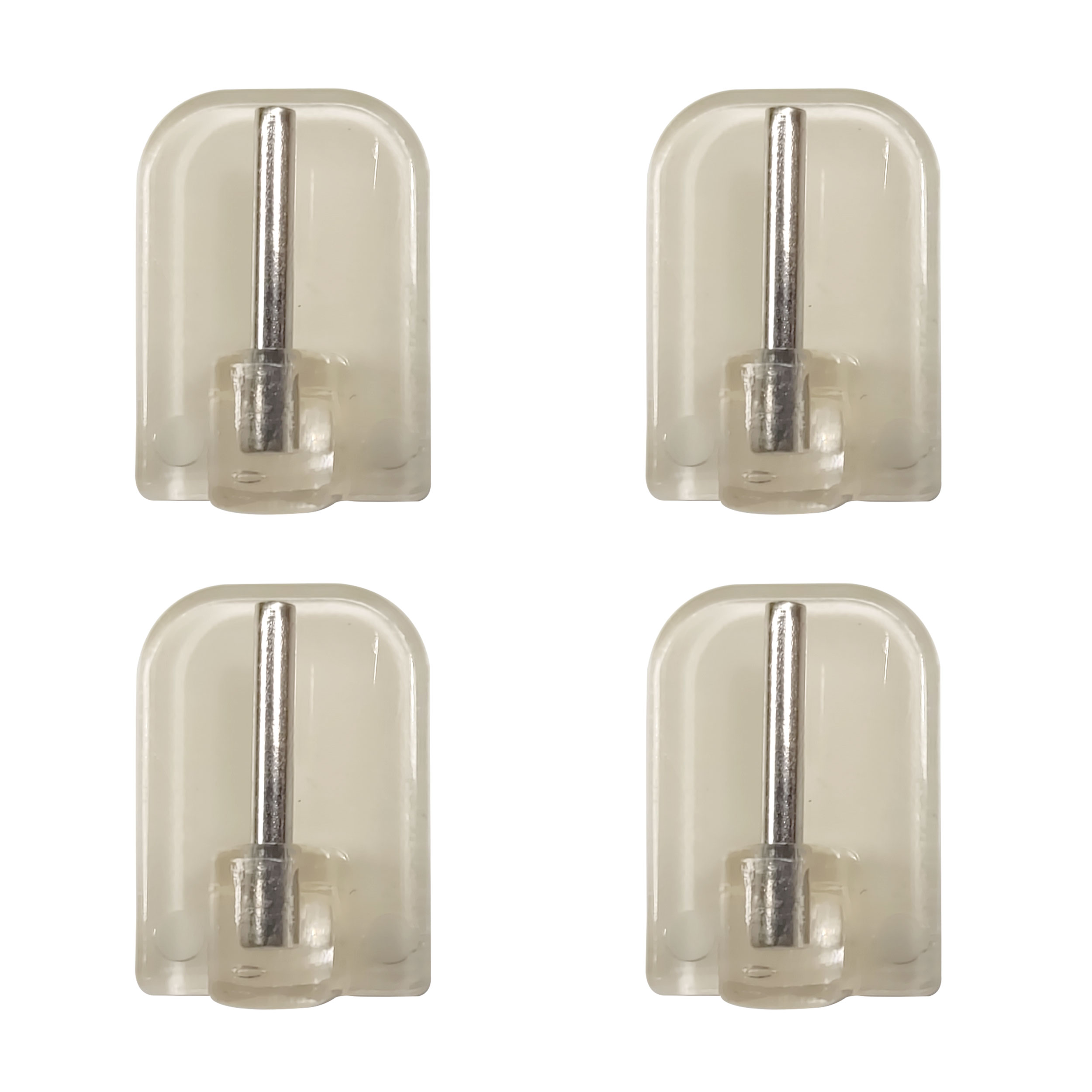 Lot de 4 crochets adhésifs transparents pour rideaux