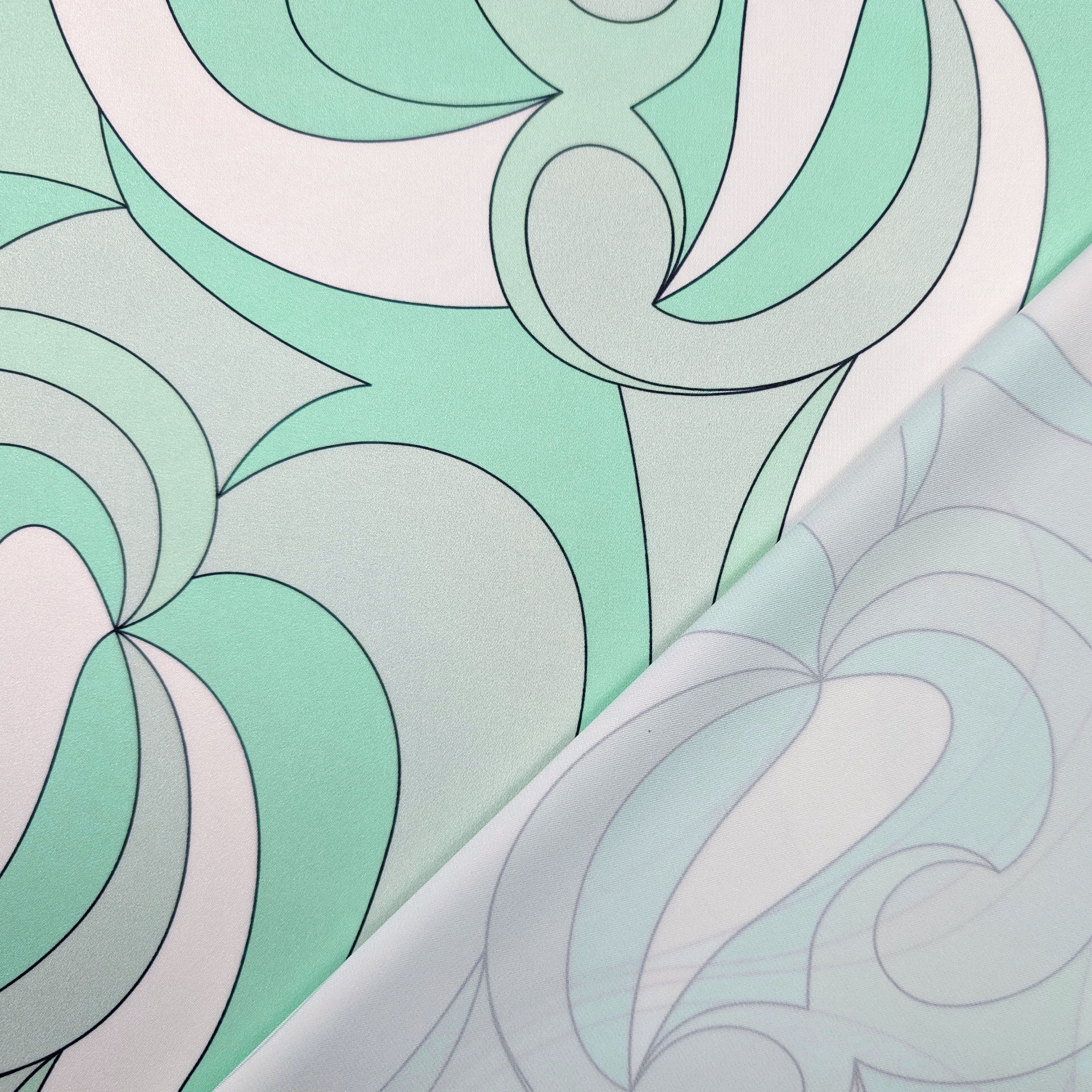 Satin Set High Fashion Fantasy Optical Water Green Image
