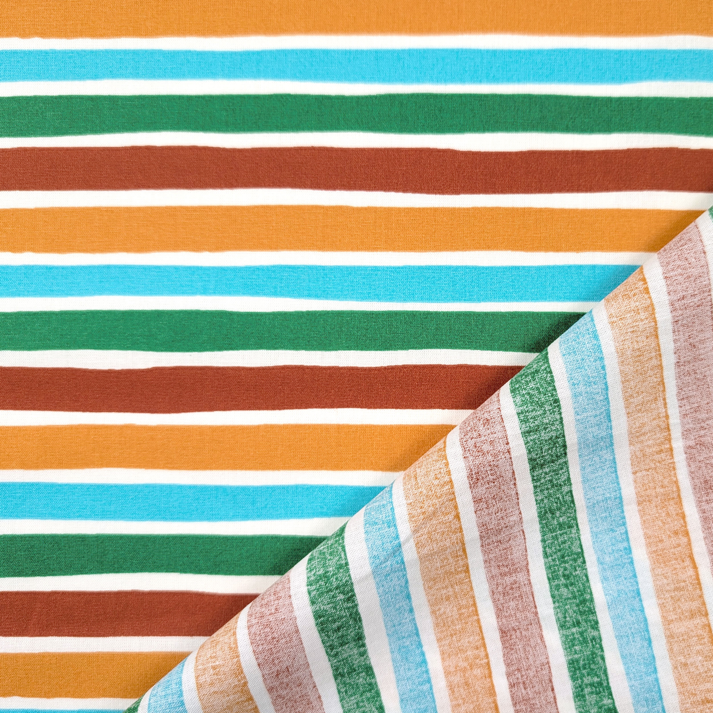 Multicoloured Striped Cotton Poplin Image