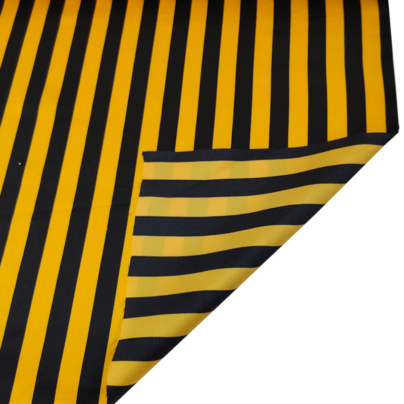Black and Yellow Striped Satin Image