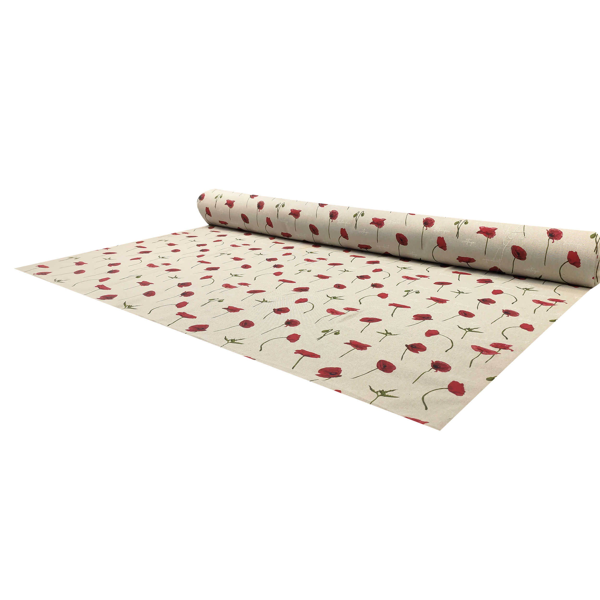Panama Fabric Vintage Poppies