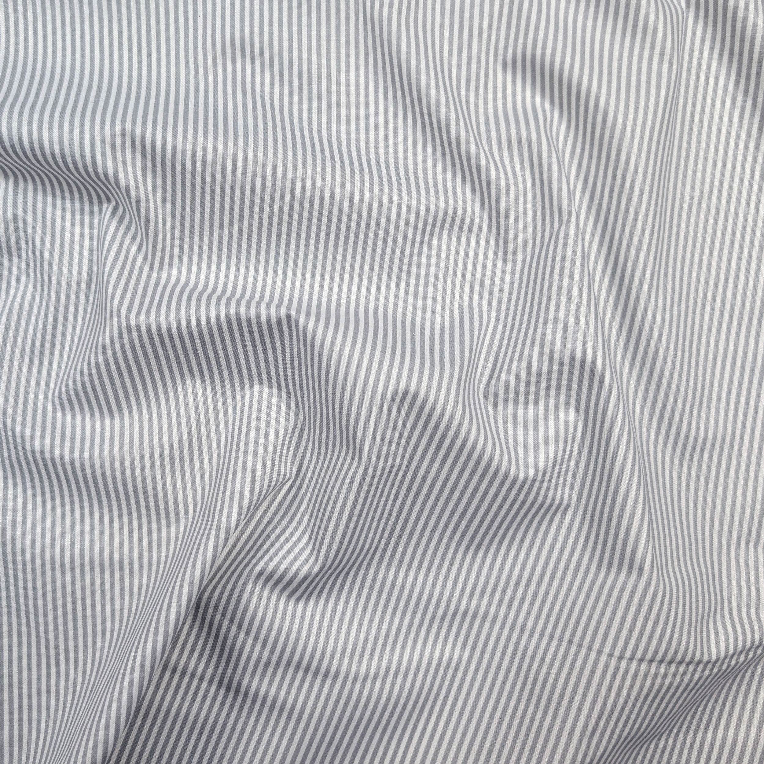 Cotton Sheet Thin Grey Stripes Image