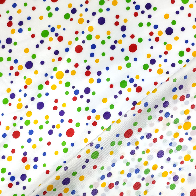 Tela Raso Carnaval Mini Lunares Fondo Blanco Image
