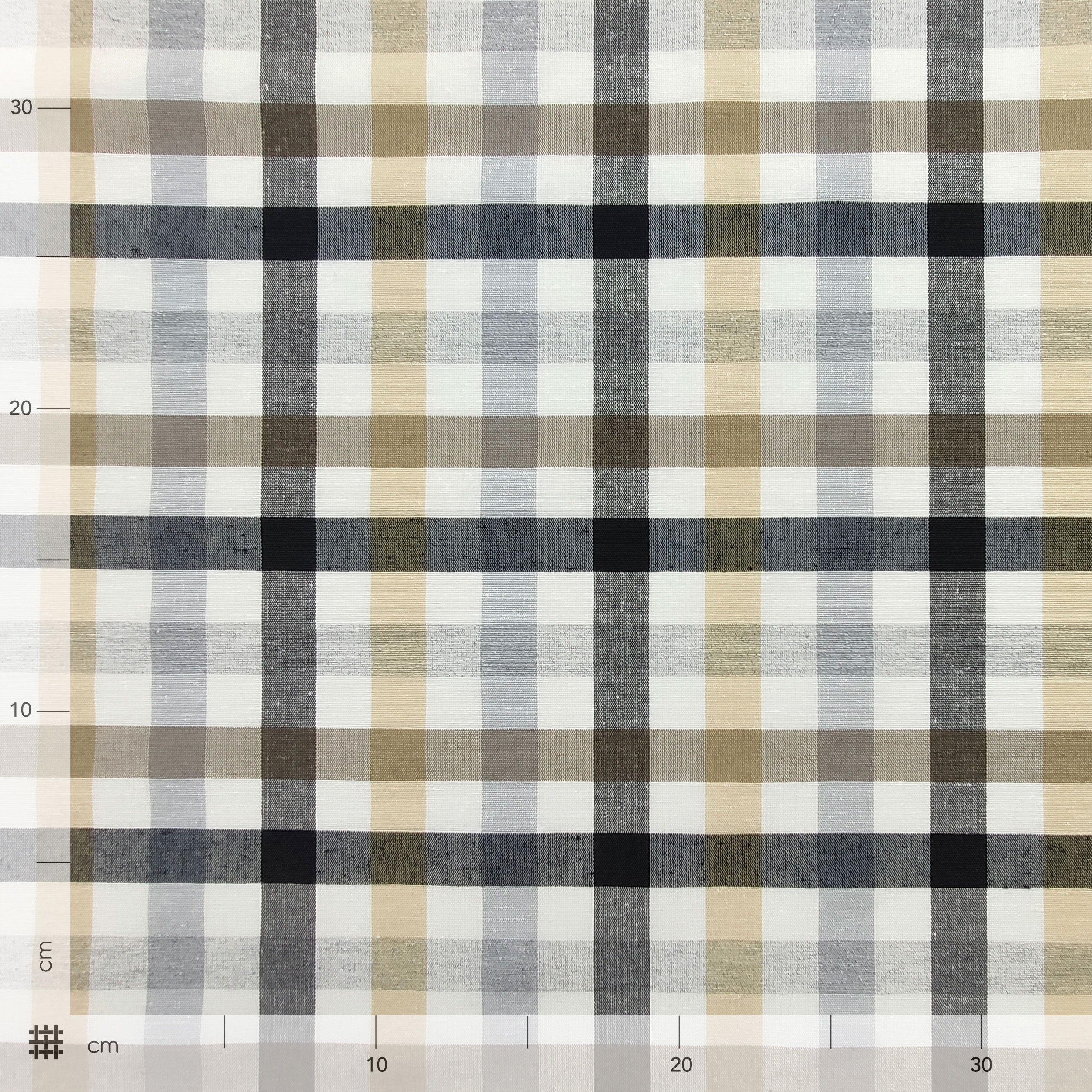 Nappe à carreaux gris beige Tissu teinté dans la masse