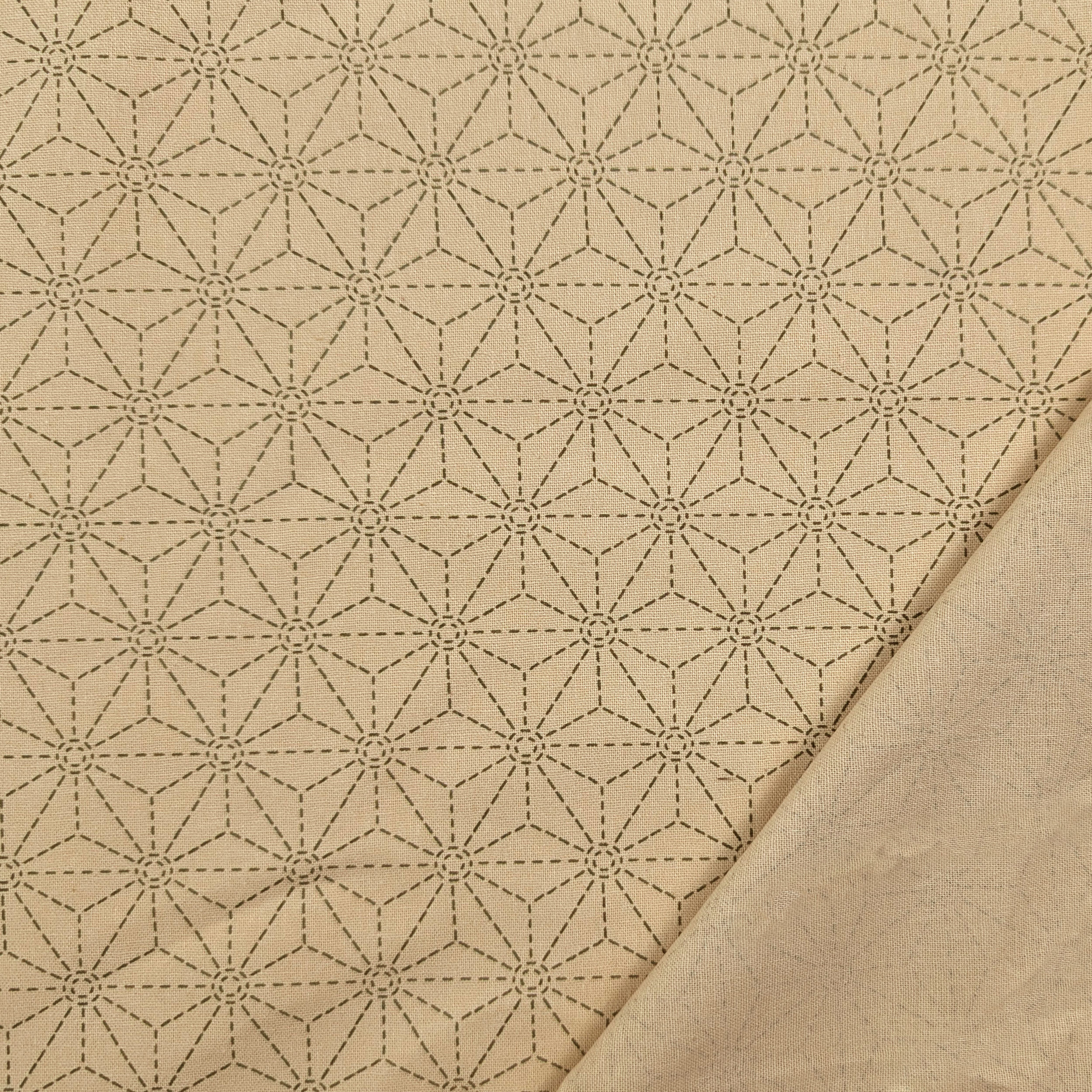 Beige Cotton Poplin with Geometric Stars Image