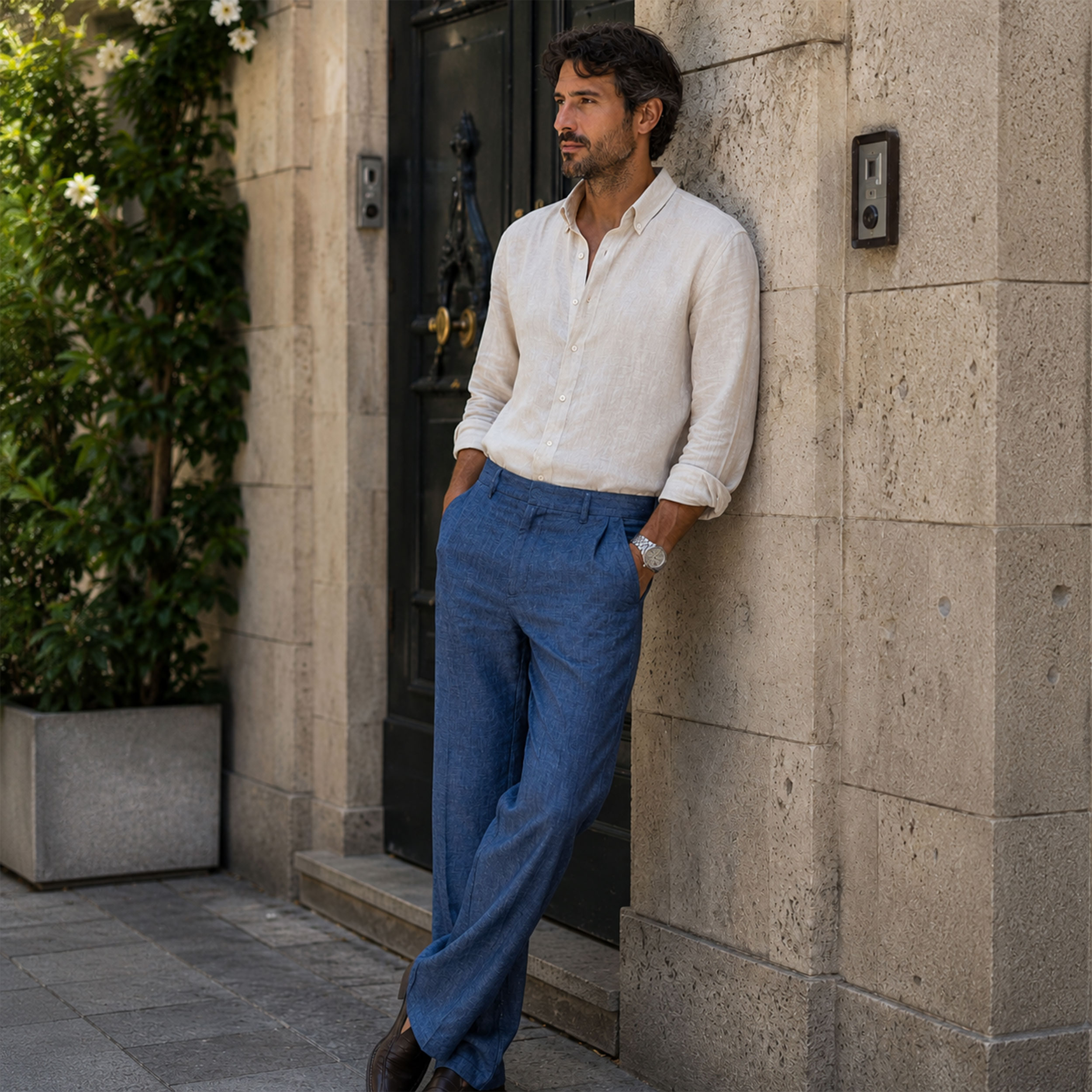 Lino Moda Blue Jeans Image