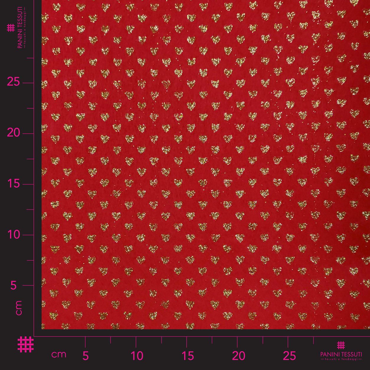 Pannolenci Corazones Glittered Fondo Rojo